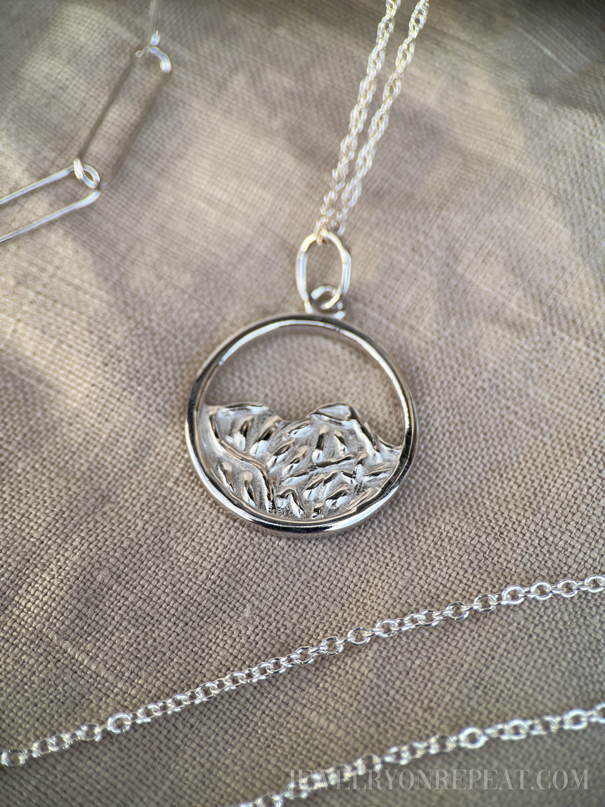 Sterling Silver Mountain Charm Pendant, Adventure Themed Minimalist Jewelry, Gift for Her