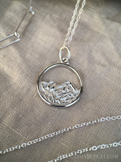 Sterling Silver Mountain Charm Pendant, Adventure Themed Minimalist Jewelry, Gift for Her