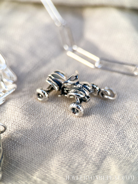 Sterling Silver ATV Charm Pendant, Off-Roading Themed Minimalist Jewelry, Gift for Her