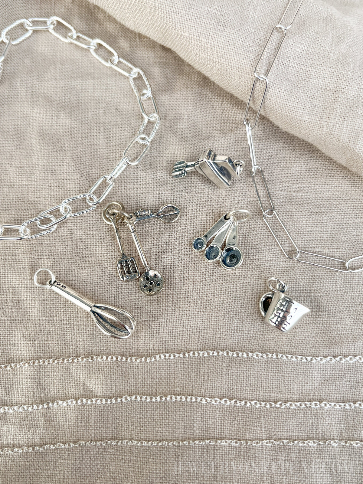 Sterling Silver Whisk Charm Pendant, Cooking & Baking Themed Minimalist Jewelry, Gift for Her