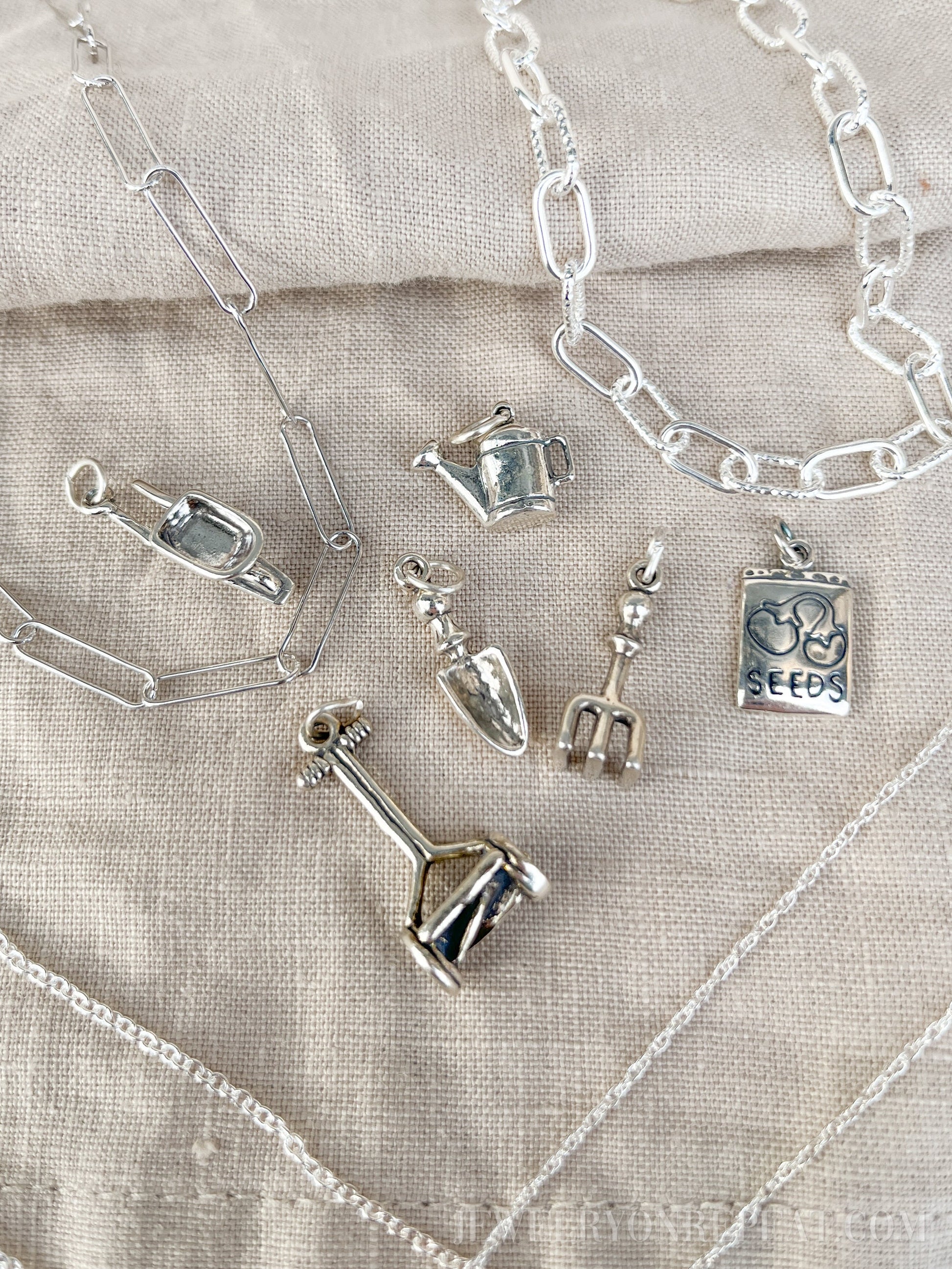 Sterling Silver Wheelbarrow Charm Pendant, Gardening Themed Minimalist Jewelry, Gift for Her