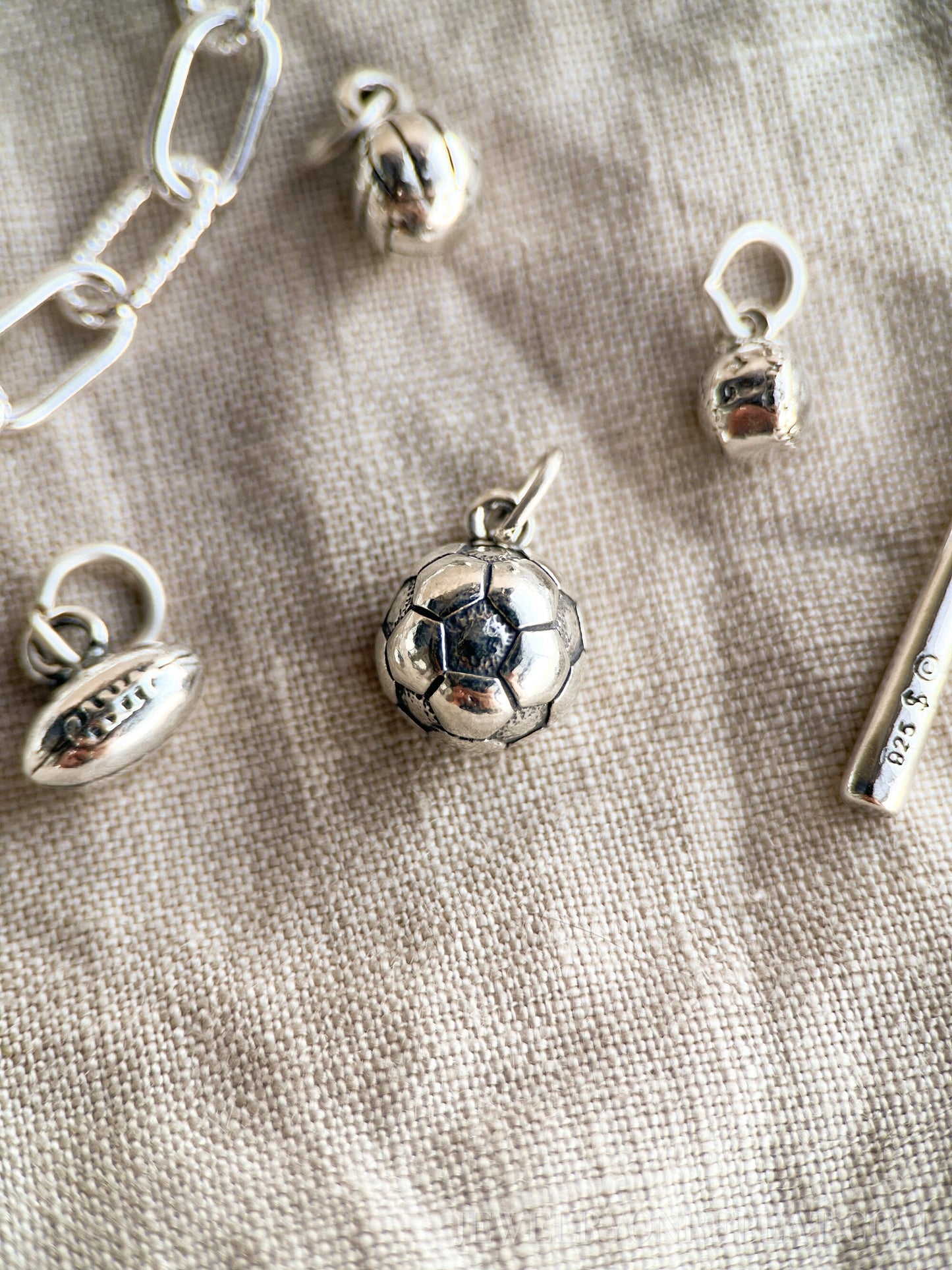 Sterling Silver Soccer Ball Charm Pendant, Sports Themed Minimalist Jewelry, Gift for Her