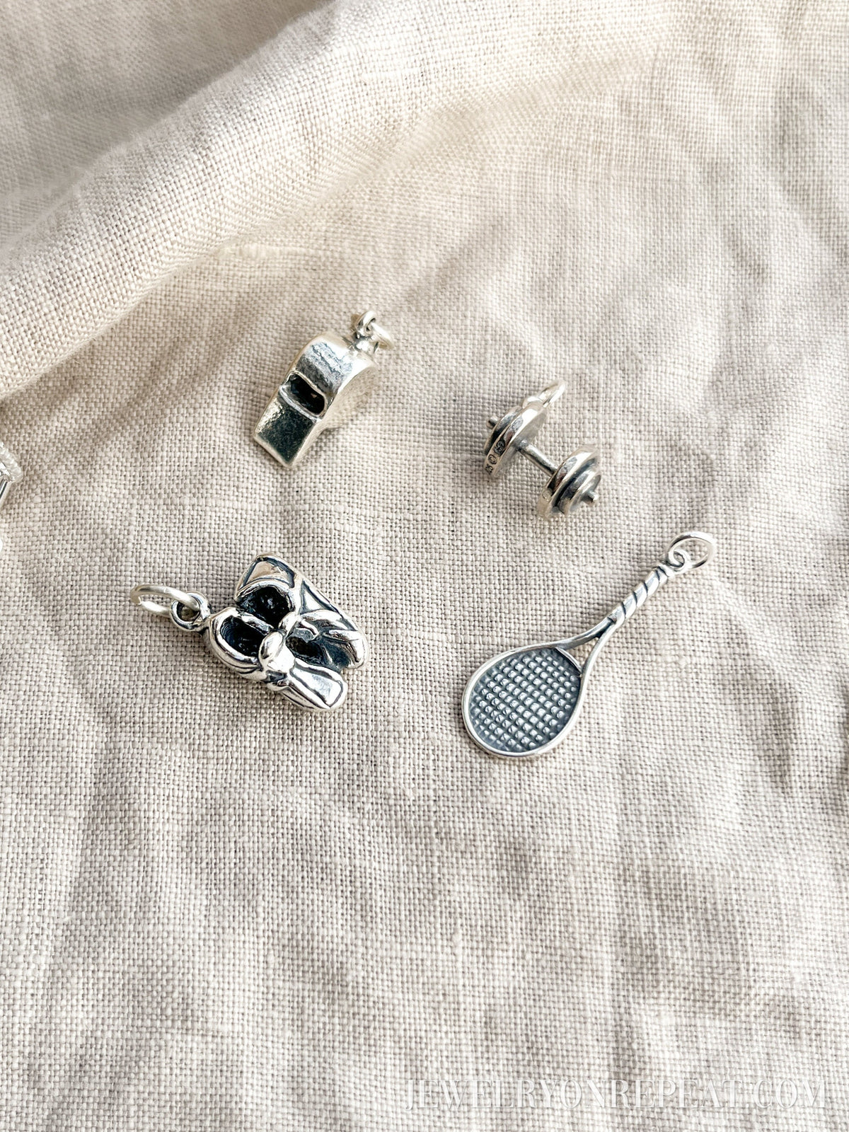 Sterling Silver Tennis Racquet Charm Pendant, Sports Themed Minimalist Jewelry, Gift for Her