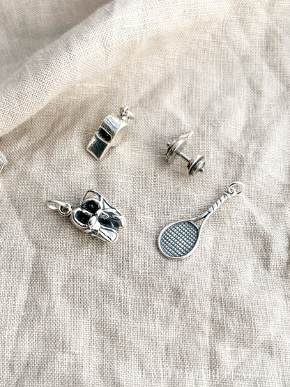 Sterling Silver Whistle Charm Pendant, Sports Themed Minimalist Jewelry, Gift for Her