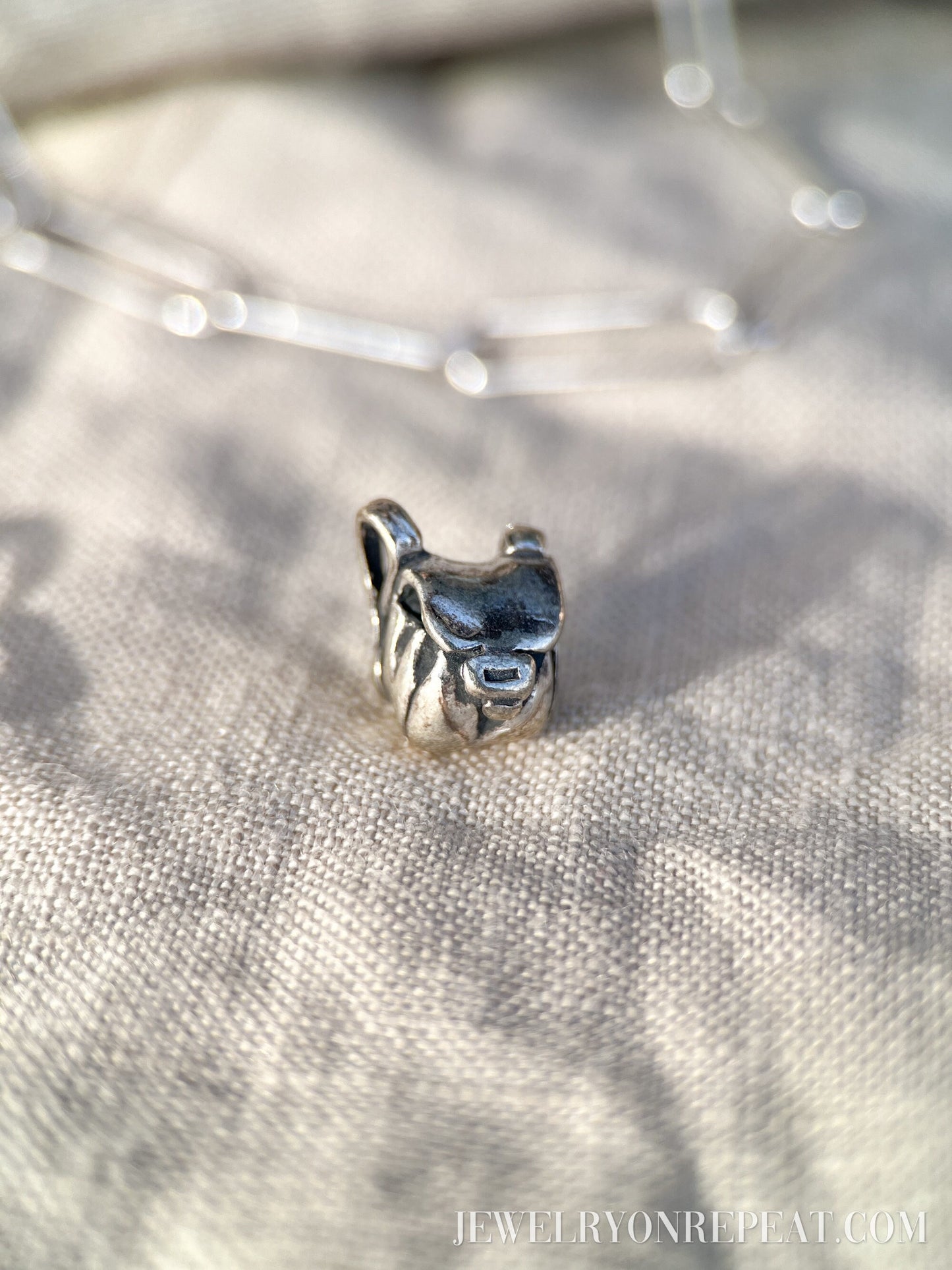 Sterling Silver Backpack Charm Pendant, Travel and Adventure Themed Minimalist Jewelry, Gift for Her