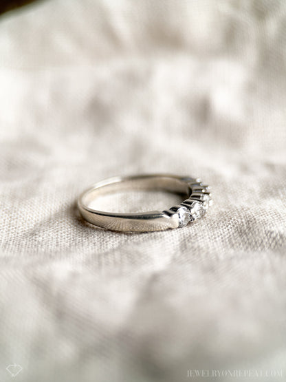 Vintage 1990s Diamond Wedding Band in 14k White Gold