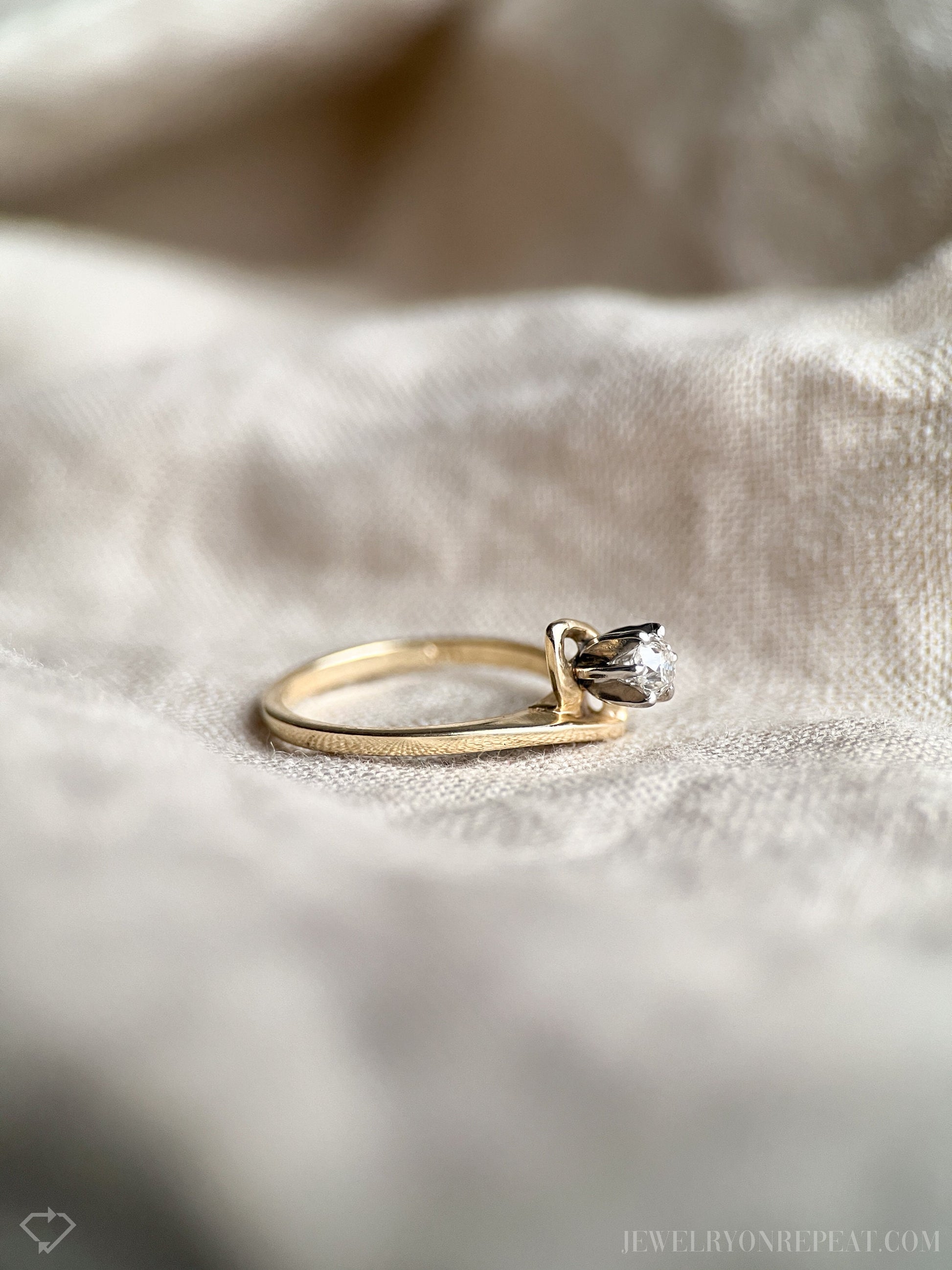 Vintage 1970s Diamond Engagement Ring in 14k Gold