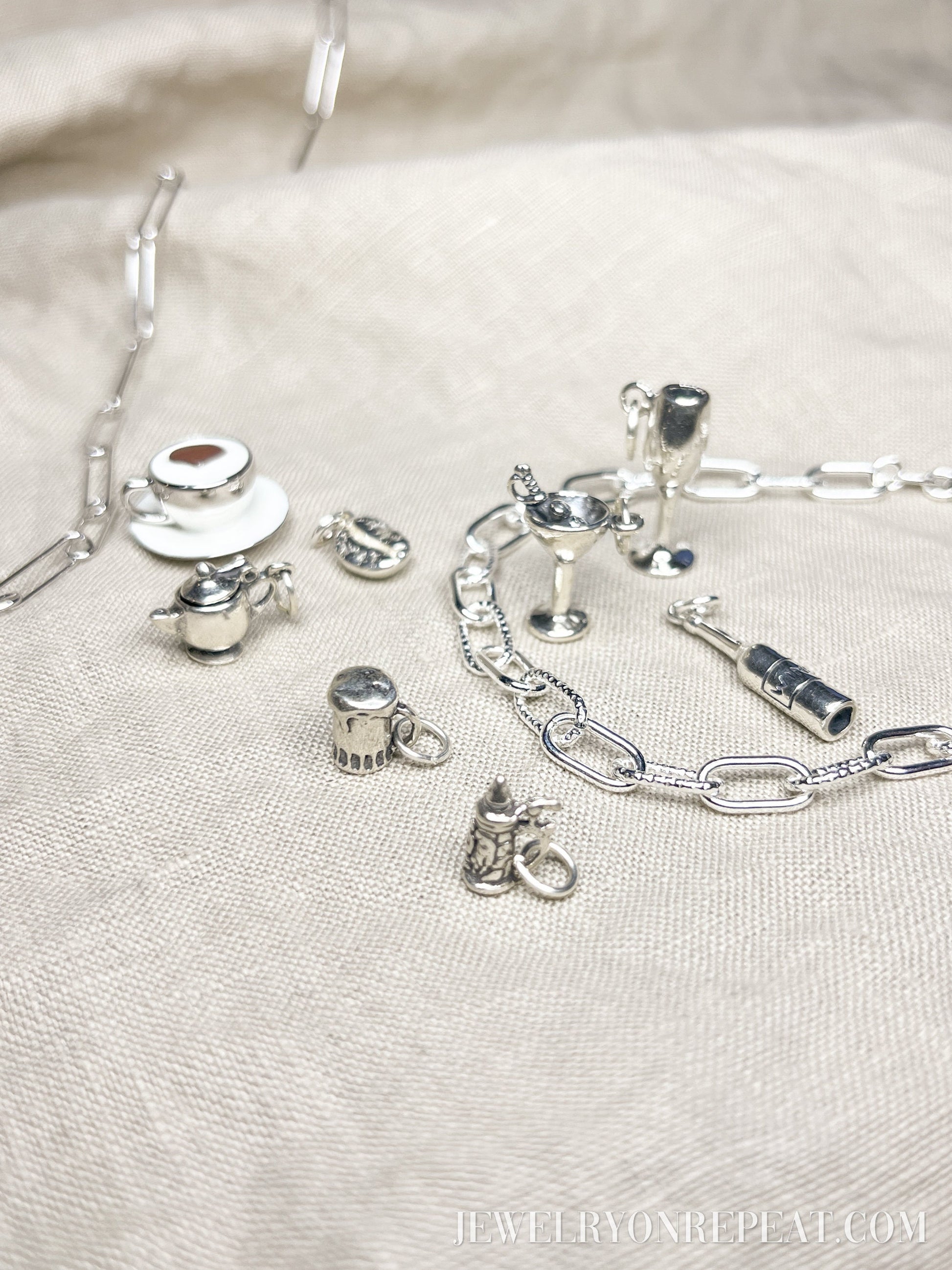 Sterling Silver Beer Stein Charm Pendant, Beer Themed Minimalist Jewelry, Gift for Her
