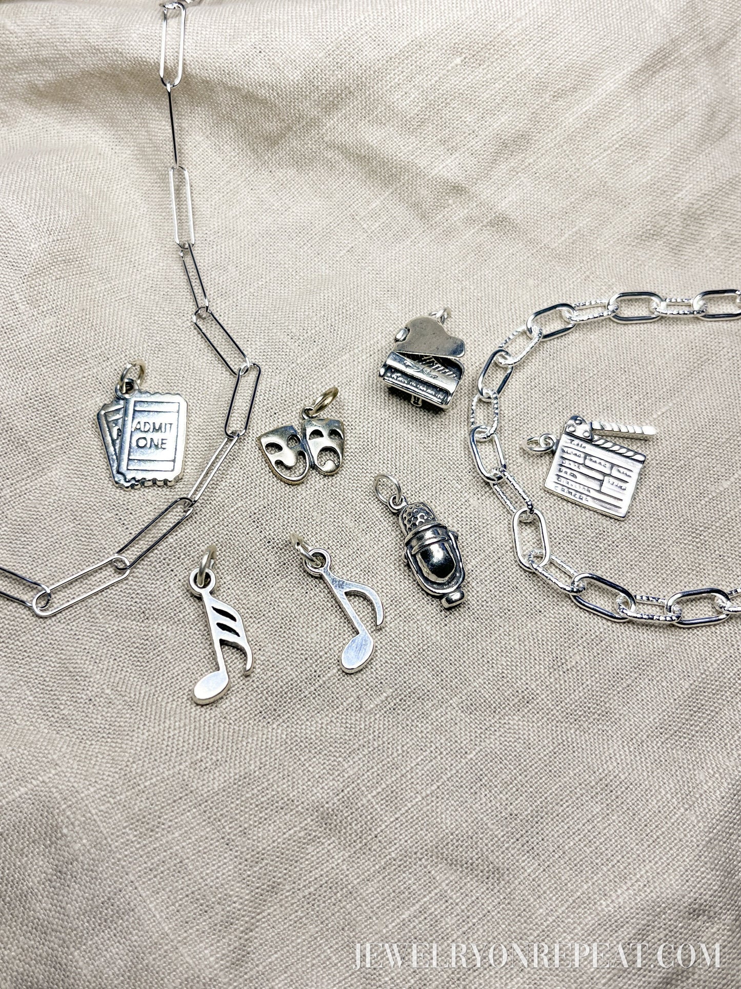 Sterling Silver Music Note Charm Pendant, Music Themed Minimalist Jewelry, Gift for Her