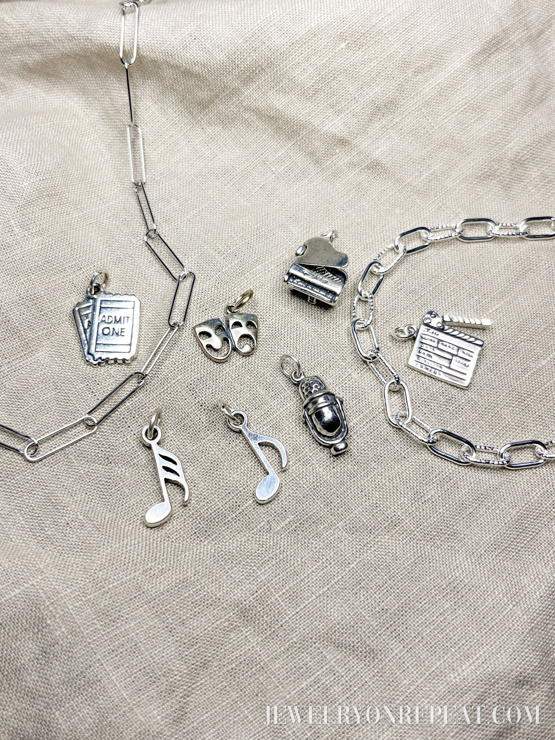 Sterling Silver Music Note Charm Pendant, Music Themed Minimalist Jewelry, Gift for Her