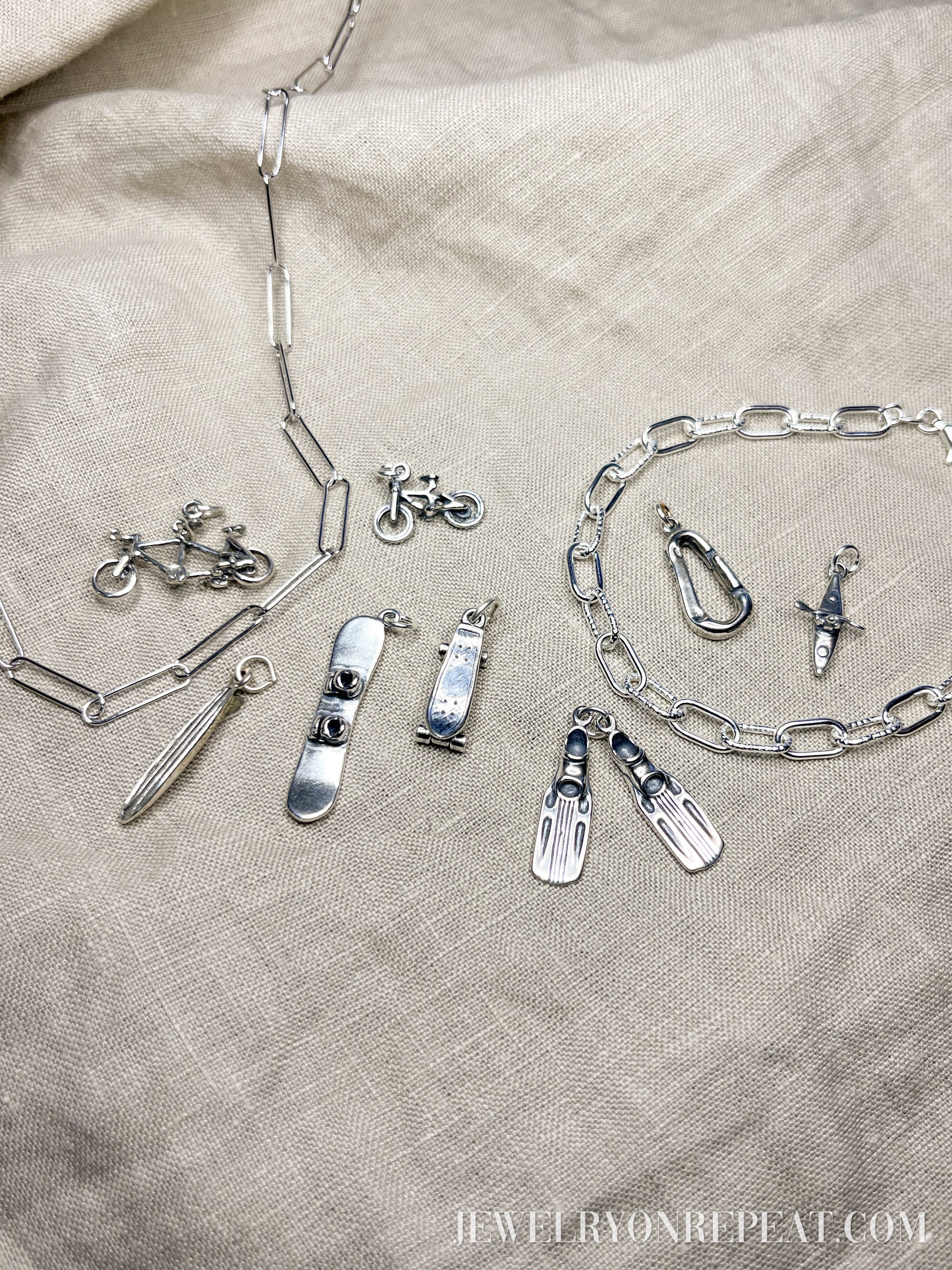 Sterling Silver Swim Fins Charm Pendant, Swimming & Diving Themed Minimalist Jewelry, Gift for Her