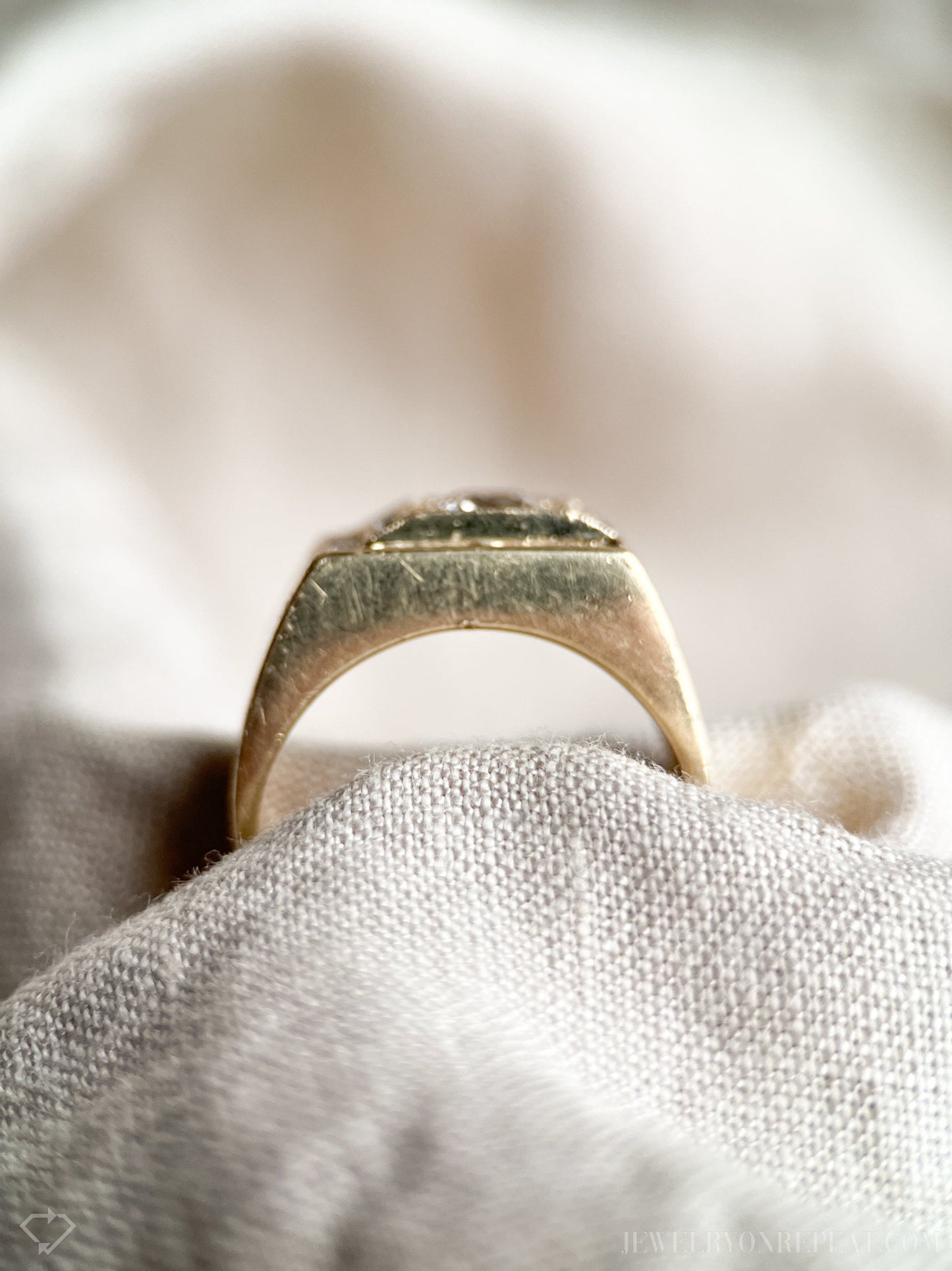 Vintage Mens Diamond Ring in 14k Gold