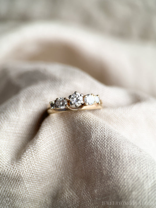 Vintage Diamond Wedding Set in 14k Gold