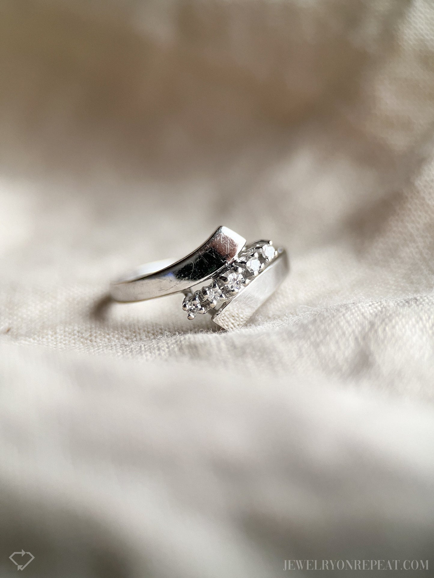 Vintage 1940s Diamond Ring in 14k White Gold