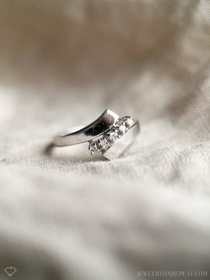 Vintage 1940s Diamond Ring in 14k White Gold