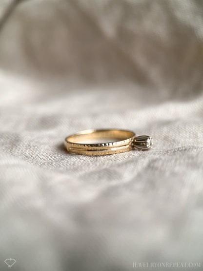 Vintage 1970s Diamond Solitaire Engagement Ring in 14k Gold