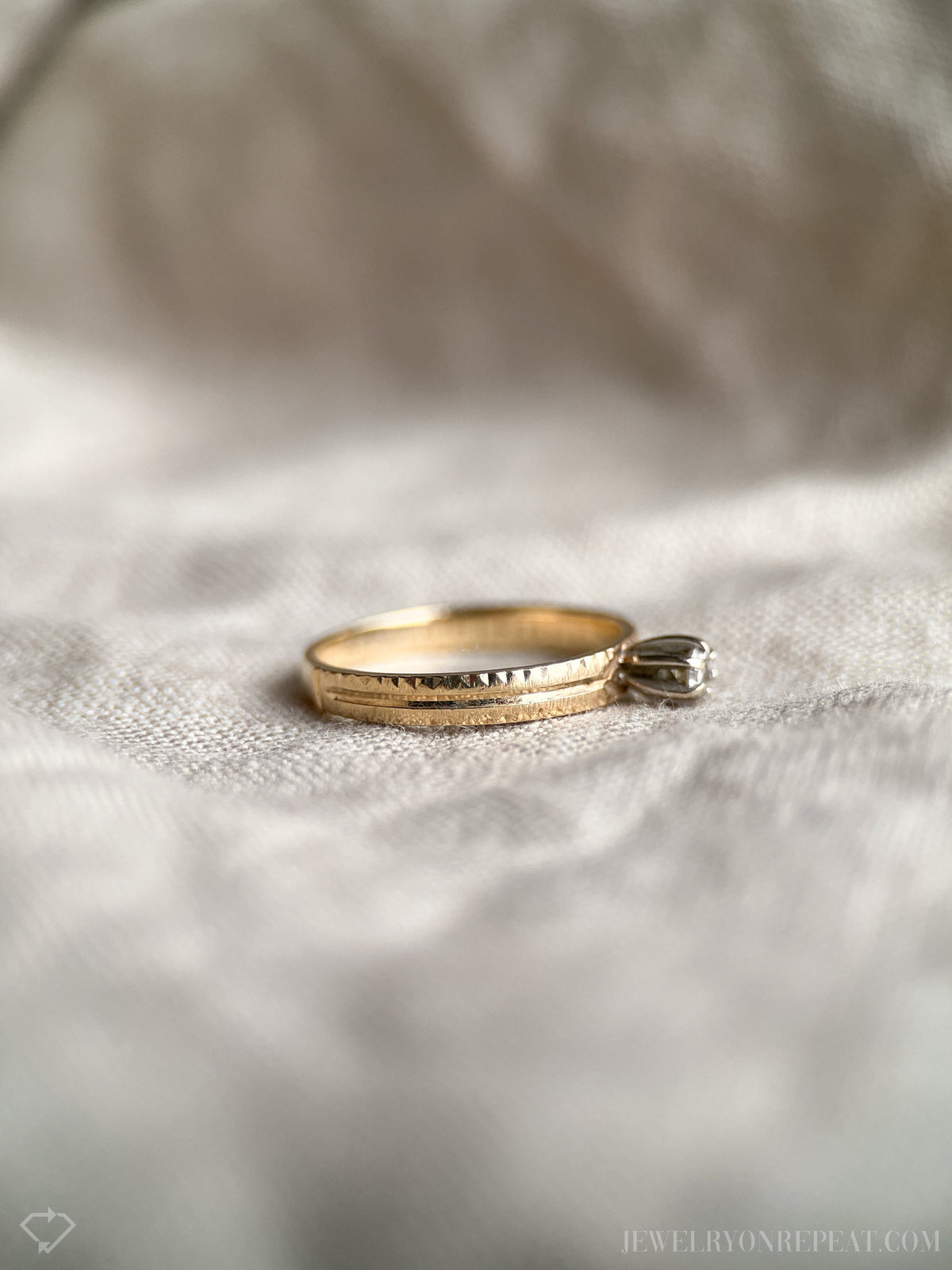 Vintage 1970s Diamond Solitaire Engagement Ring in 14k Gold