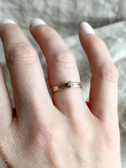 Vintage 1970s Diamond Solitaire Engagement Ring in 14k Gold