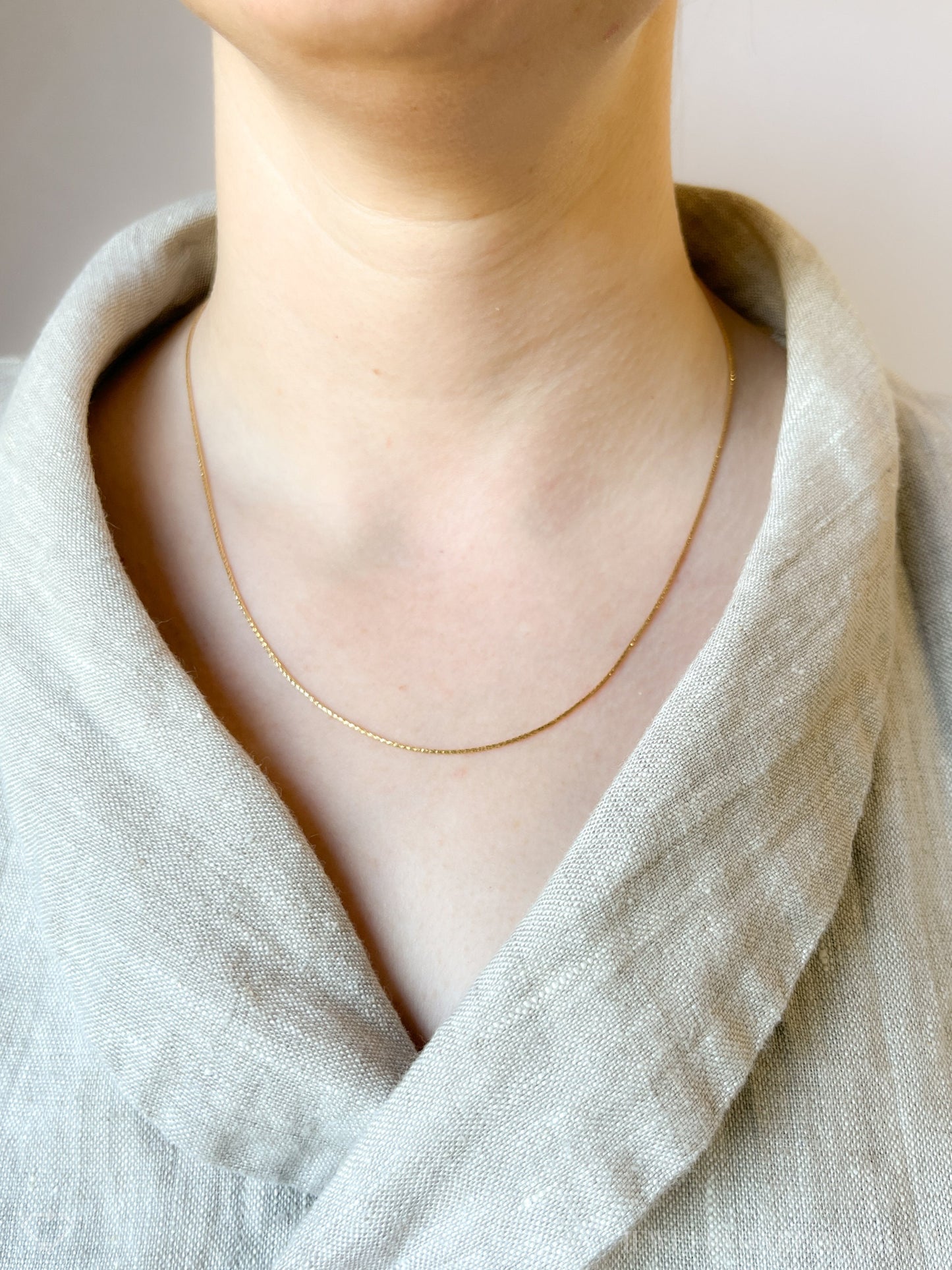 Vintage Adjustable Length Round Chain in 14k Gold with Lobster Clasp