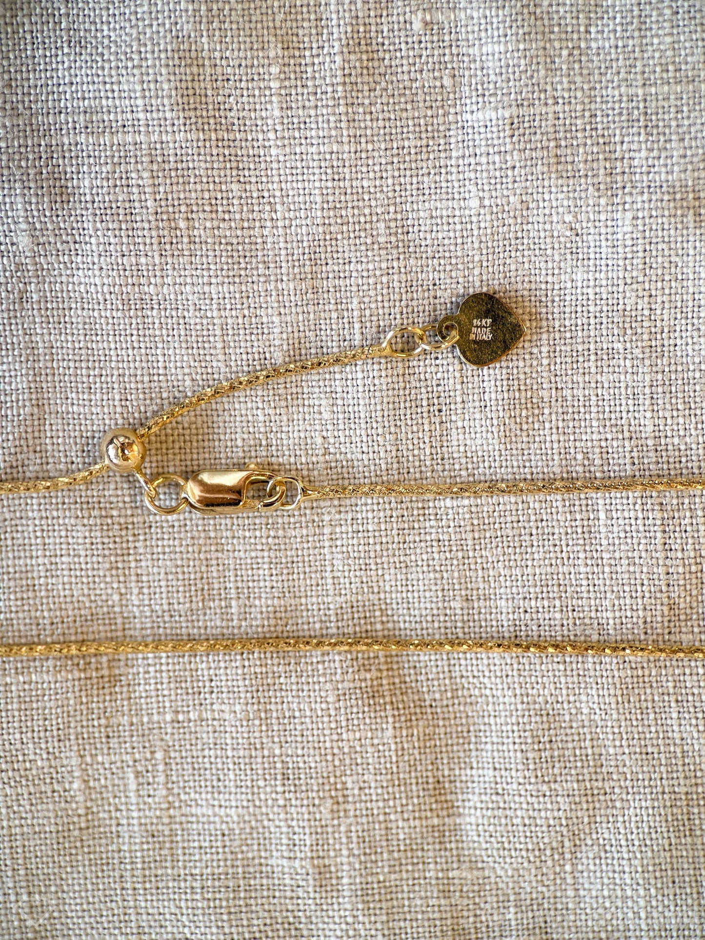 Vintage Adjustable Length Round Chain in 14k Gold with Lobster Clasp