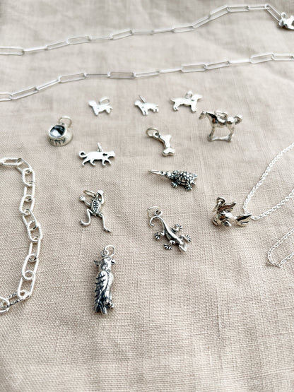 Sterling Silver Goldfish Charm Pendant, Pet Fish Themed Minimalist Jewelry, Gift for Her