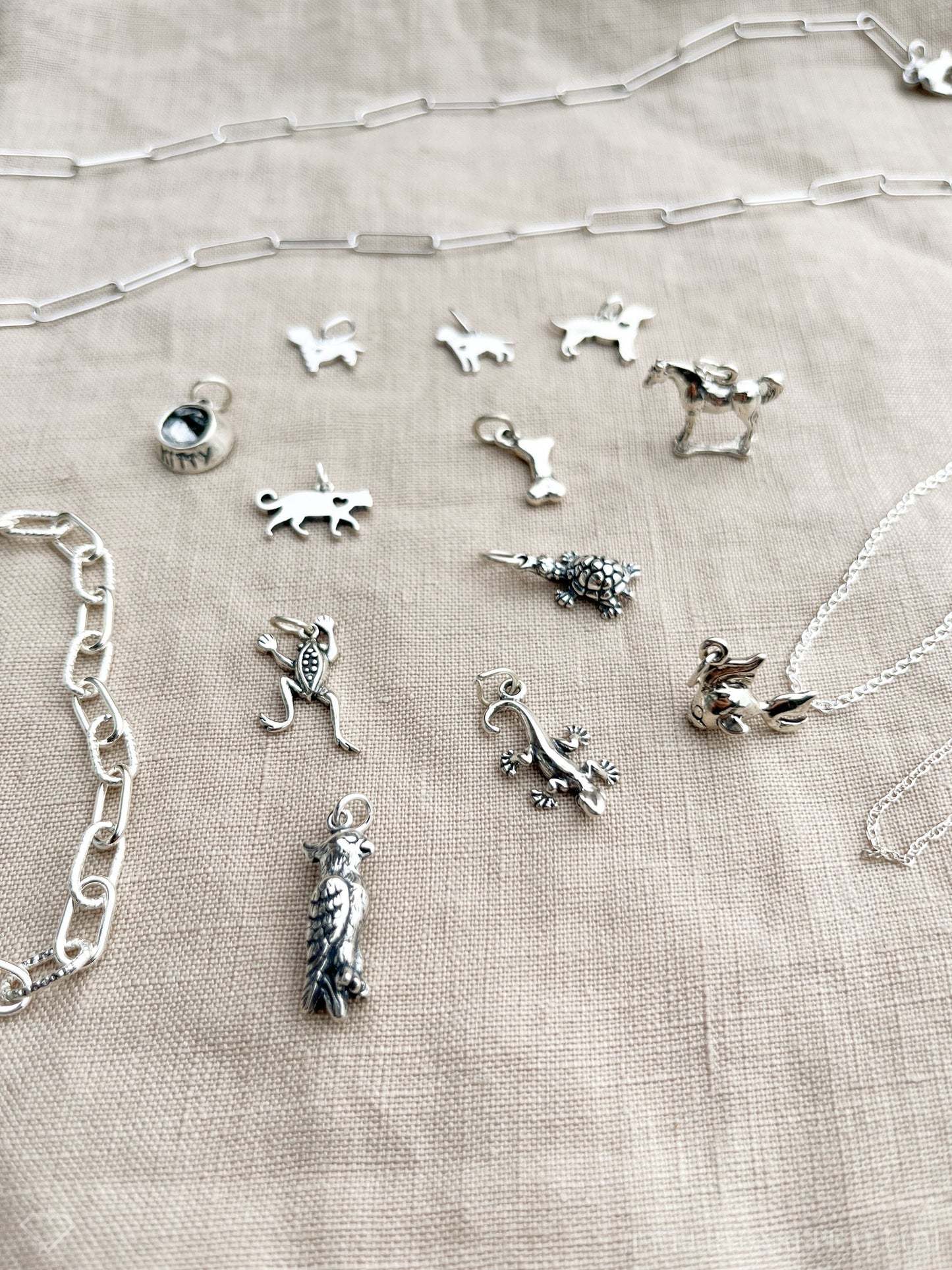 Pet Turtle Charm Pendant in Solid Sterling Silver