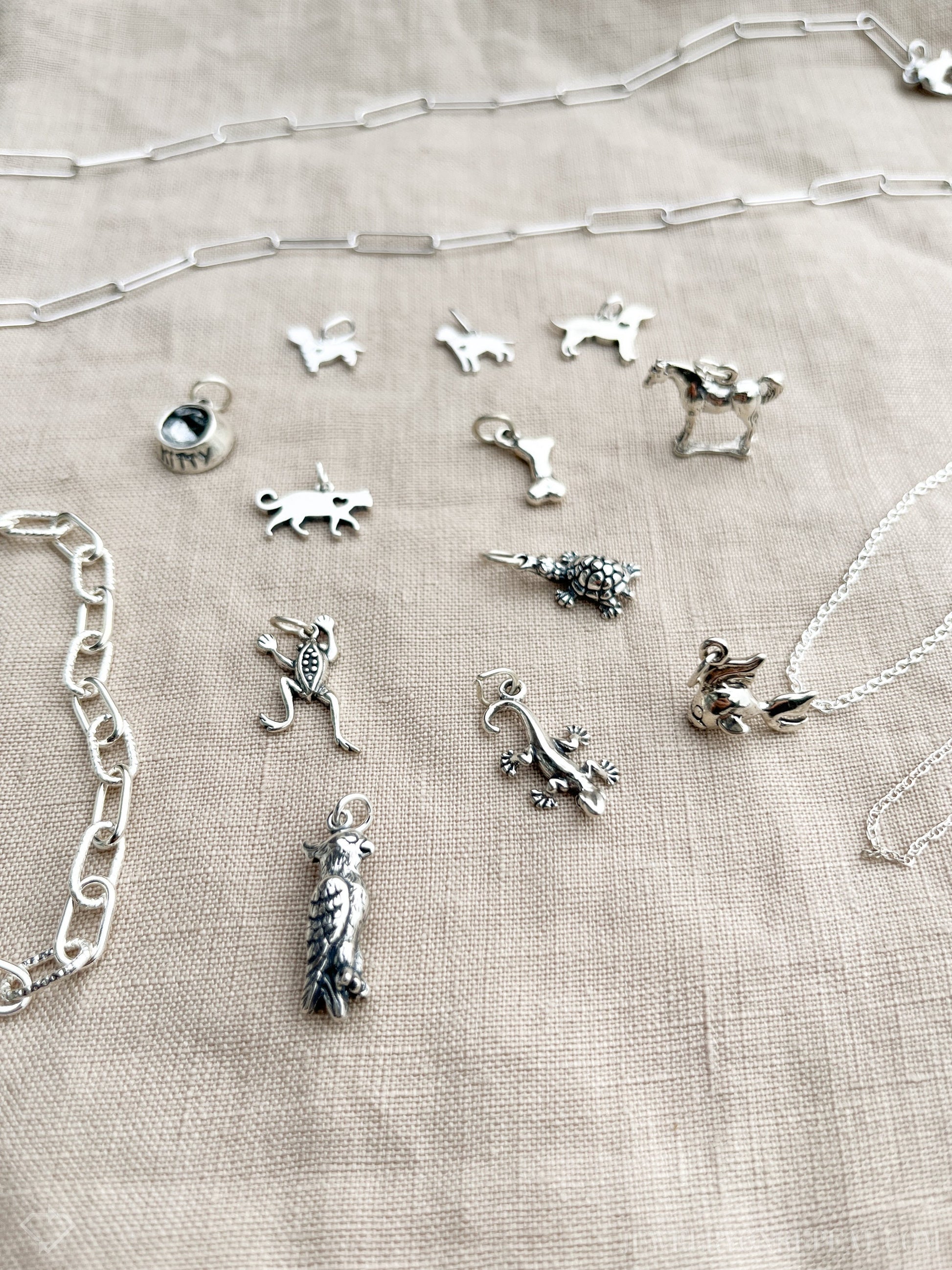 Pet Turtle Charm Pendant in Solid Sterling Silver