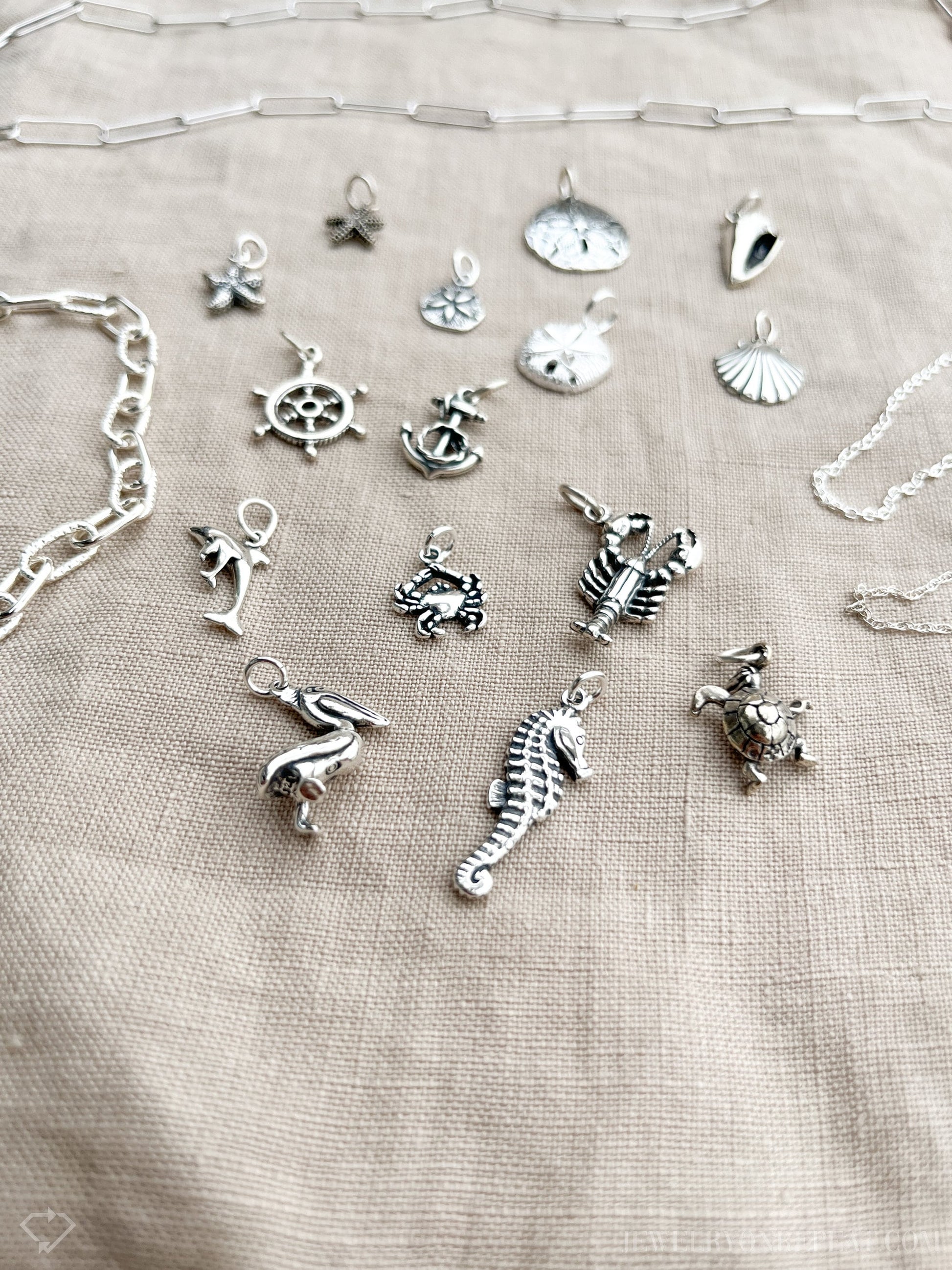 Anchor Charm Pendant in Solid Sterling Silver