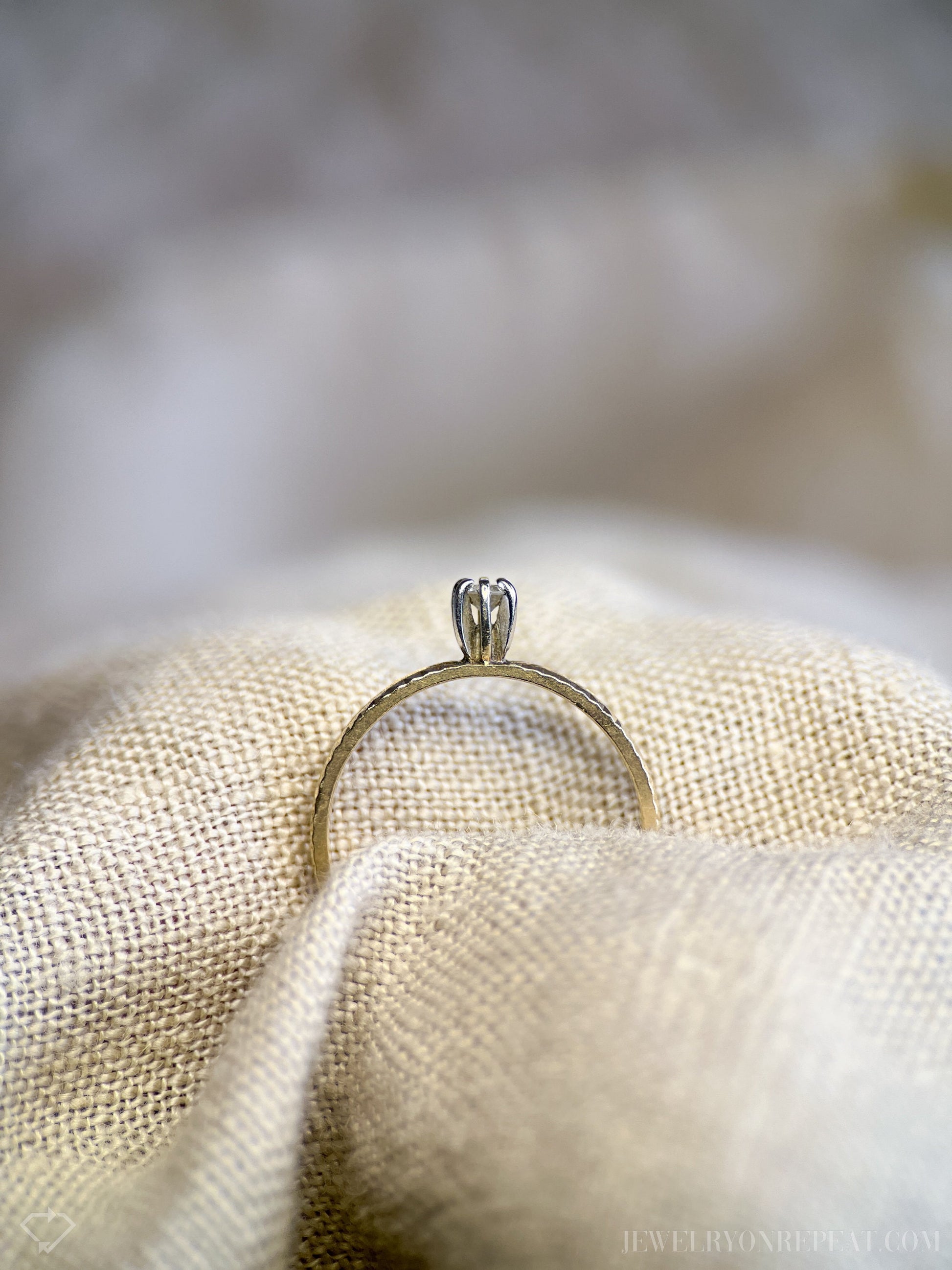 Vintage 1970s Diamond Solitaire Engagement Ring in 14k Gold