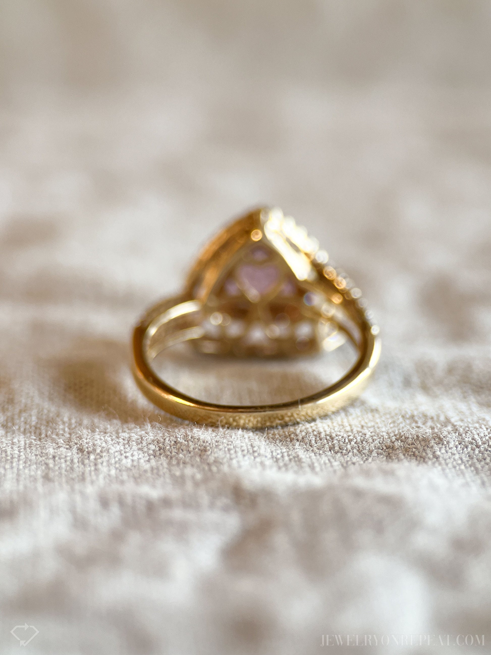 Vintage Rhodolite Garnet and Diamond Halo Engagement Ring, 14k Gold Trillion Bridal Ring