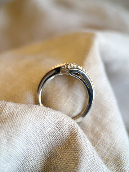 Vintage 1990s Diamond Wedding Ring Guard, 14k Two-Tone