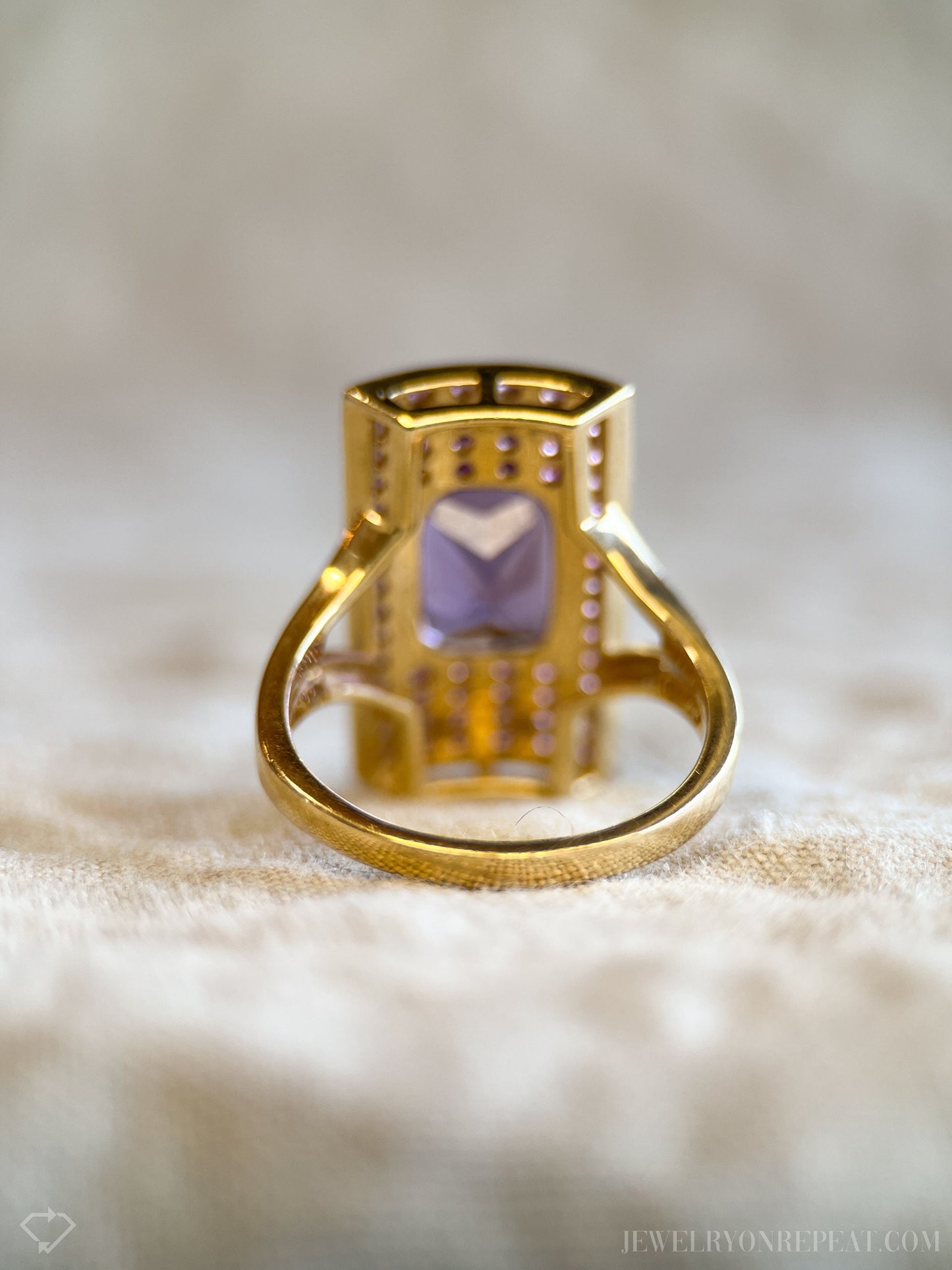 Vintage 1990s Amethyst & Pink Tourmaline Gemstone Ring, 14k Gold