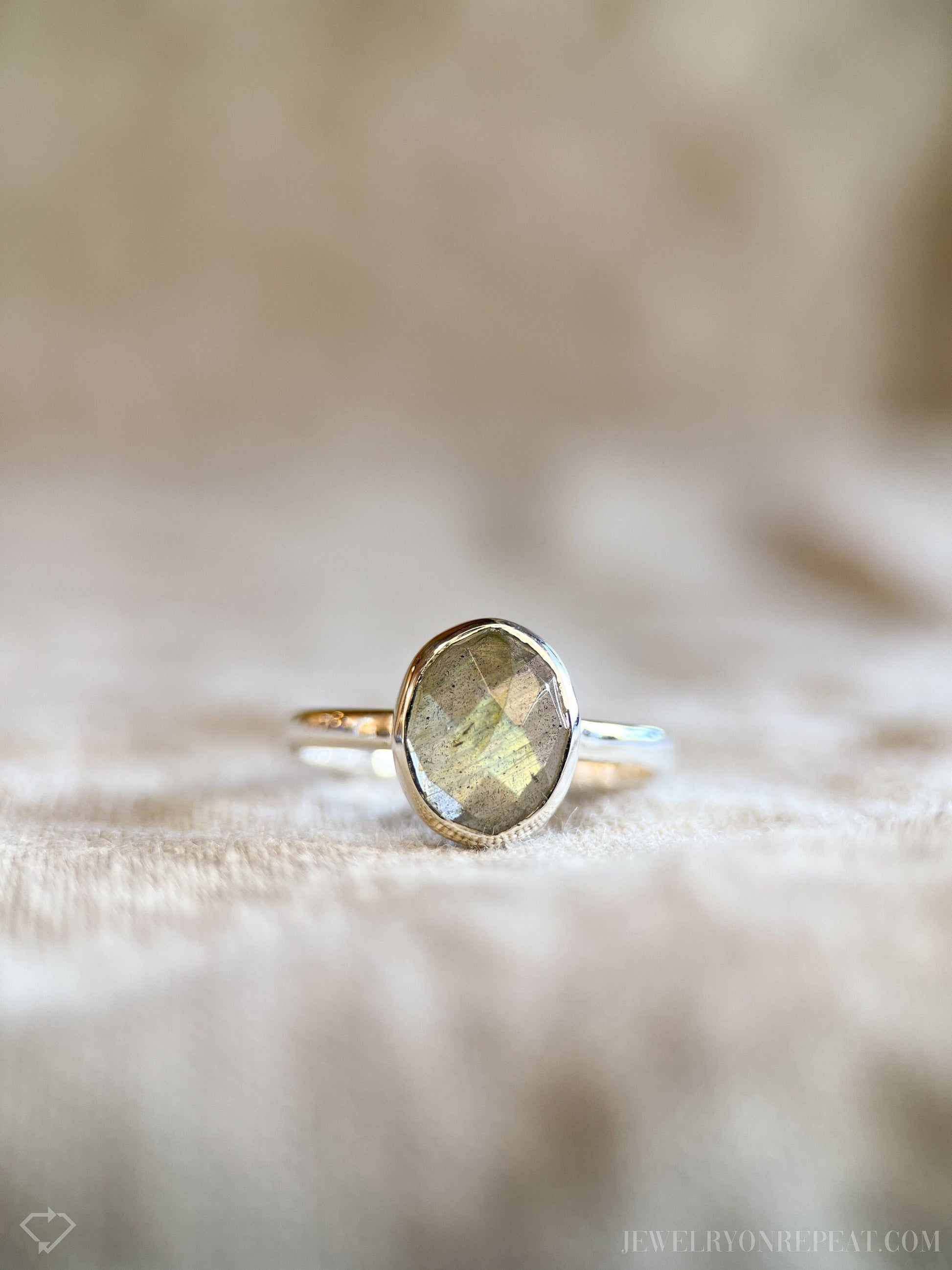 Labradorite Gemstone Ring in Sterling Silver - Timeless