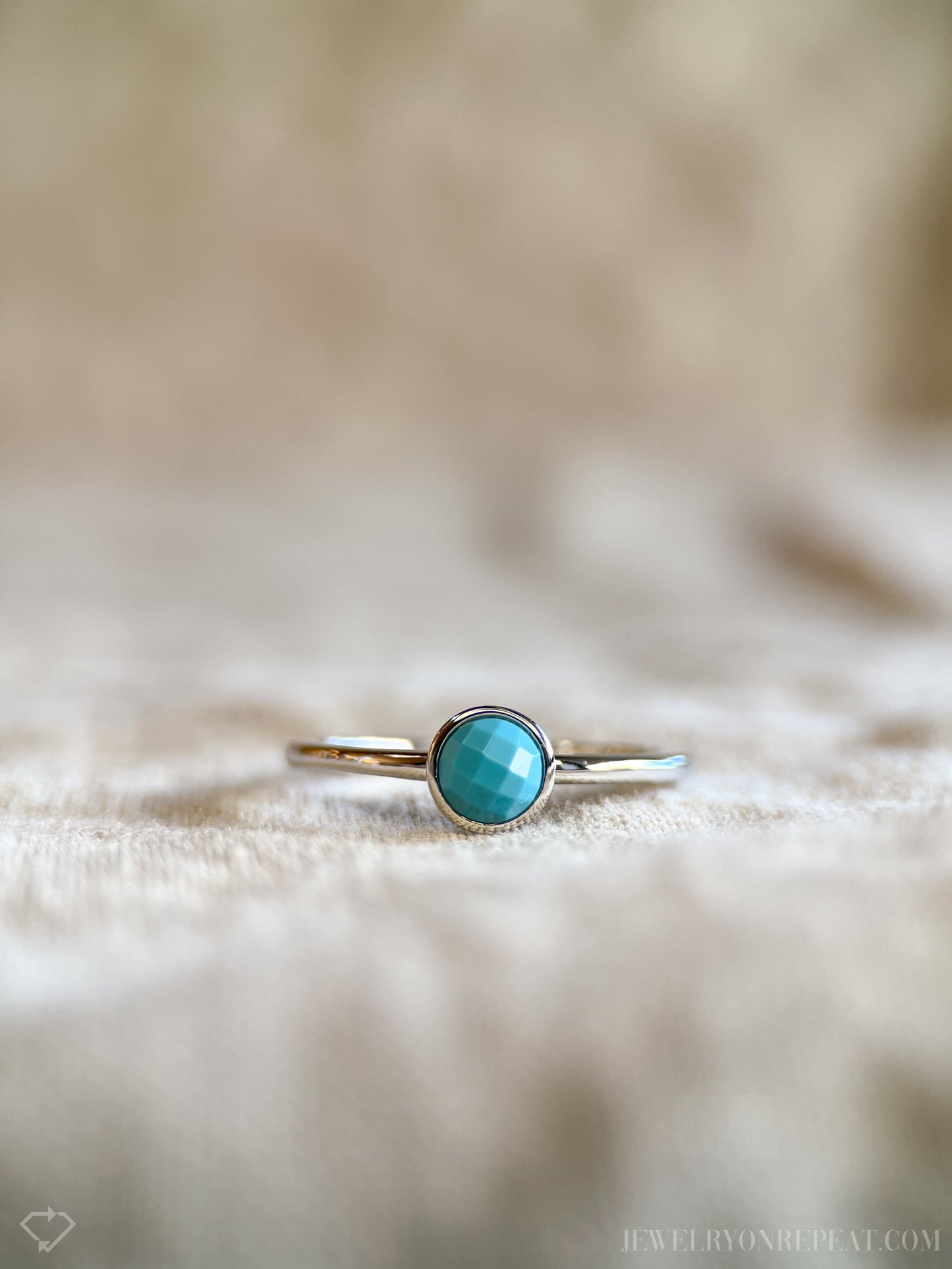 Blue Turquoise Gemstone Ring in Sterling Silver