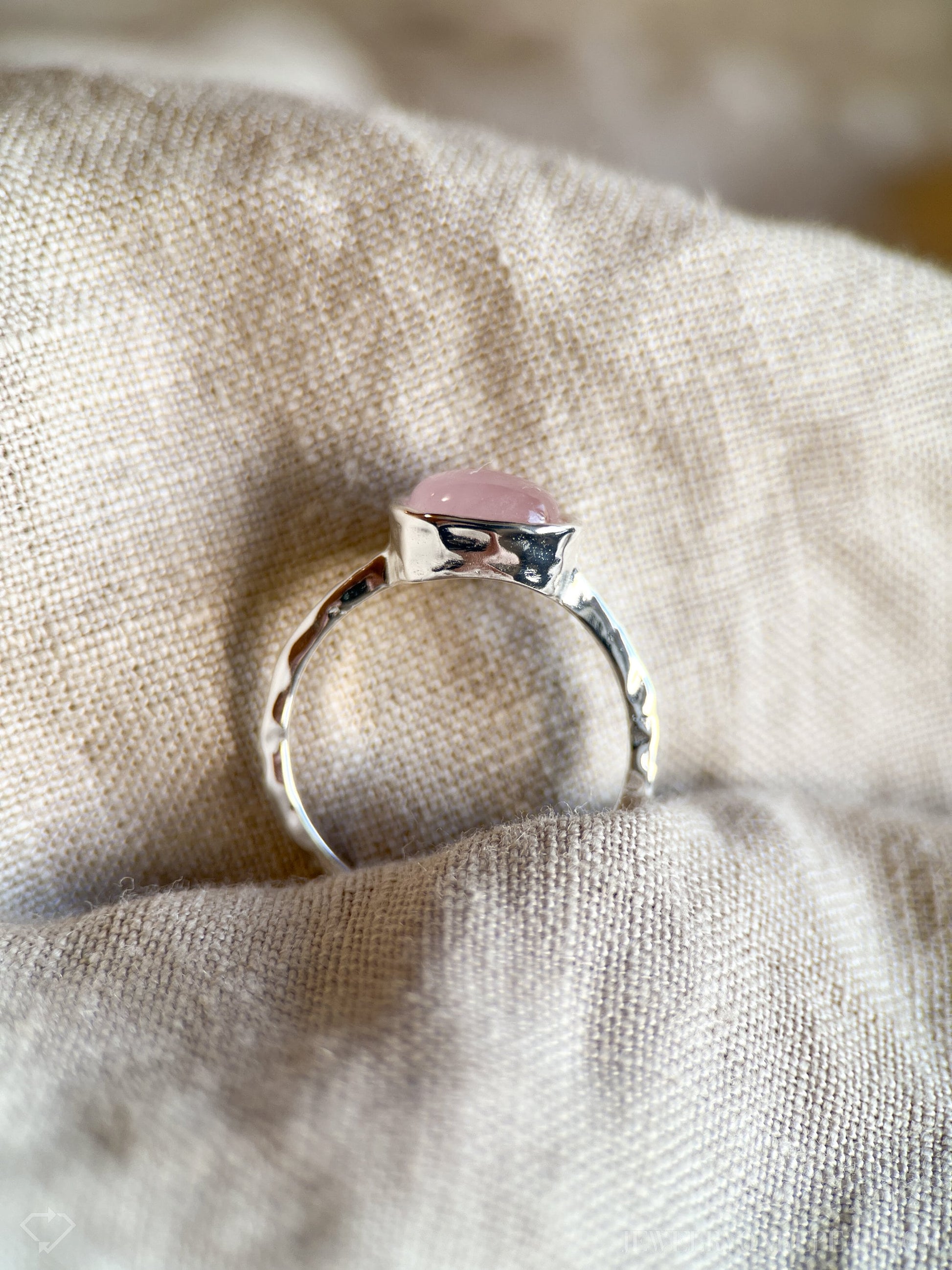 Rose Quartz Gemstone Ring in Sterling Silver - Timeless