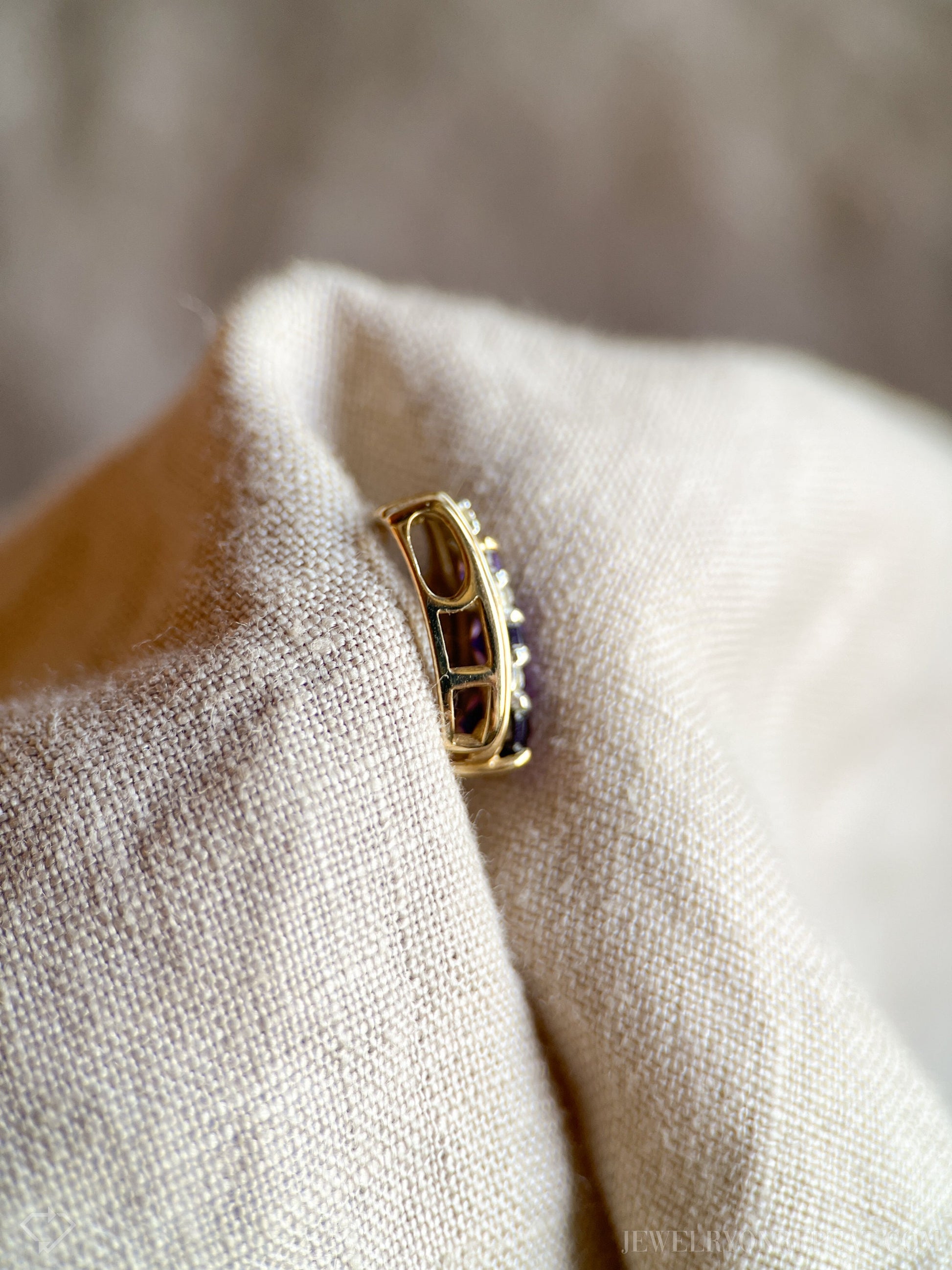 Vintage 1980s Amethyst Gemstone Pendant in 14k Gold