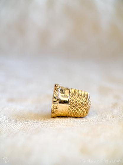Vintage 1950s Thimble in 14k Gold