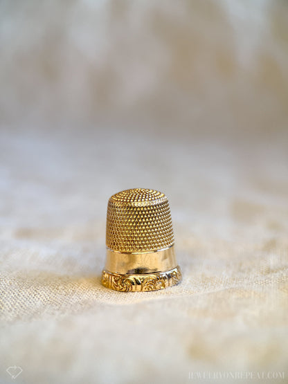 Vintage 1950s Thimble in 14k Gold