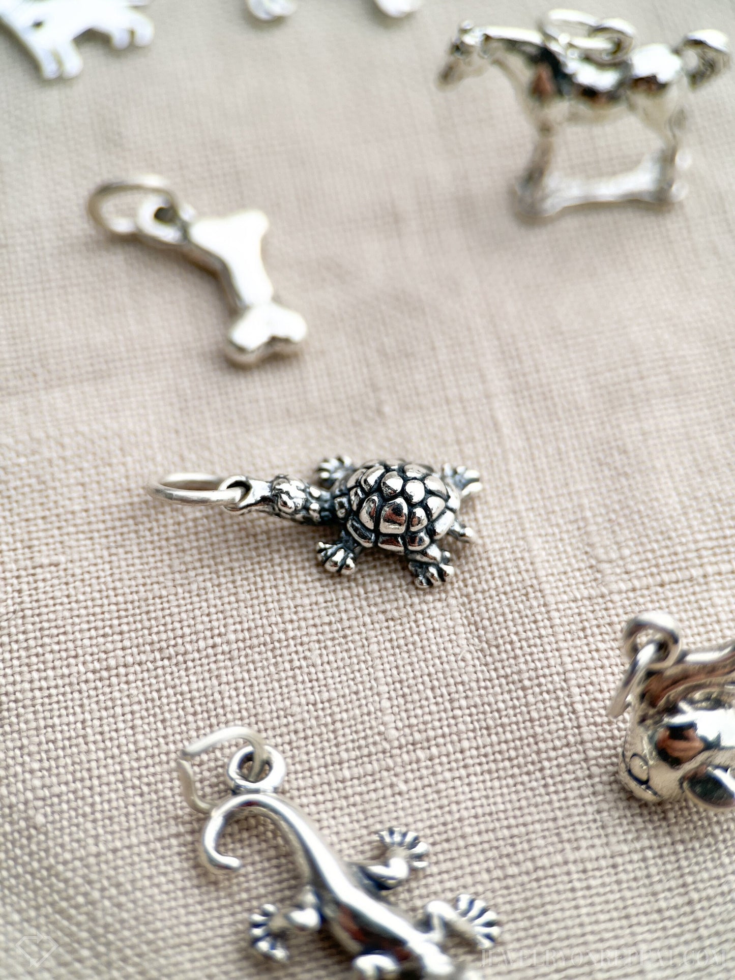 Sterling Silver Tortoise Charm Pendant, Pet Reptile Themed Minimalist Jewelry, Gift for Her