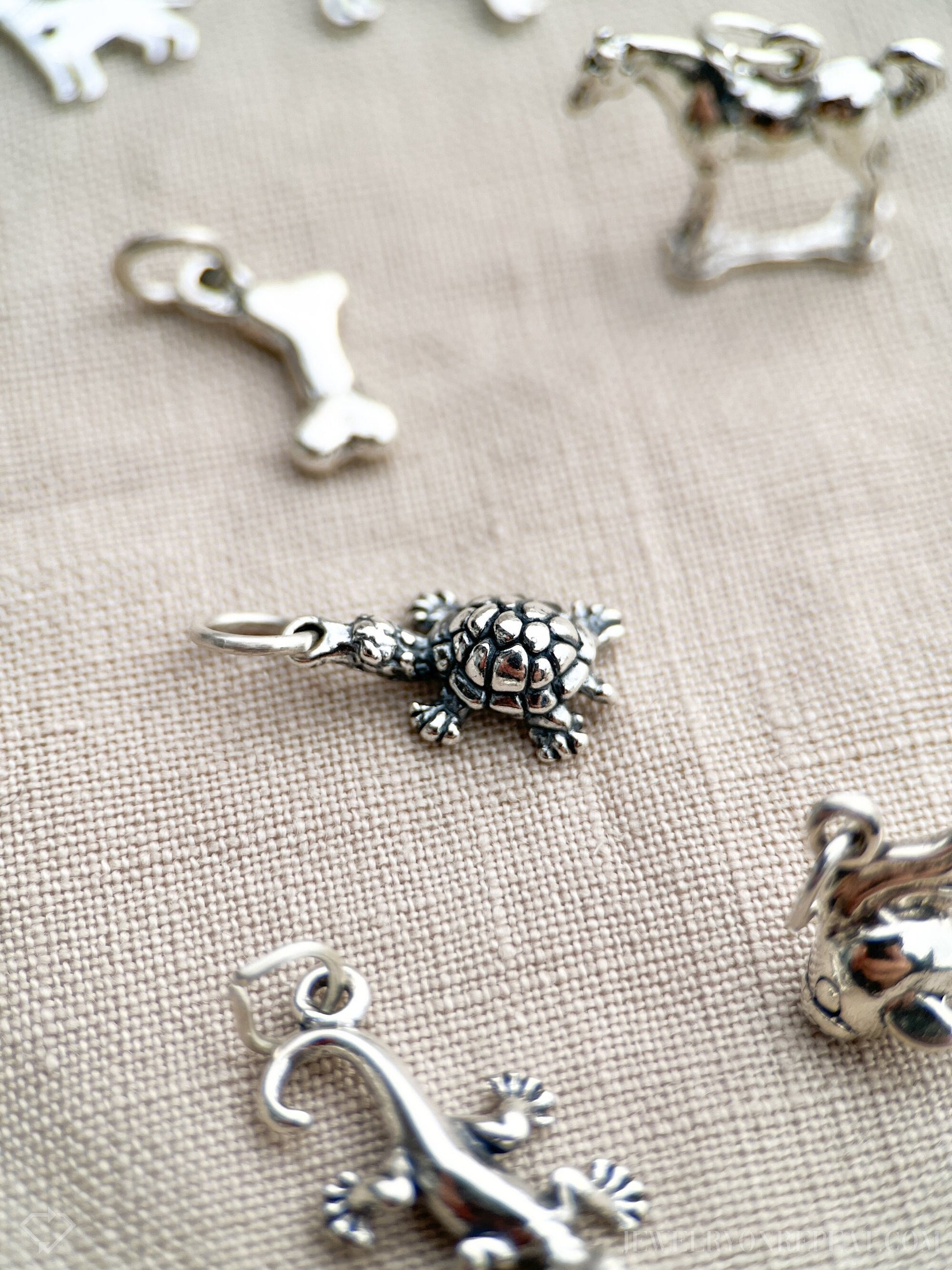 Sterling Silver Tortoise Charm Pendant, Pet Reptile Themed Minimalist Jewelry, Gift for Her