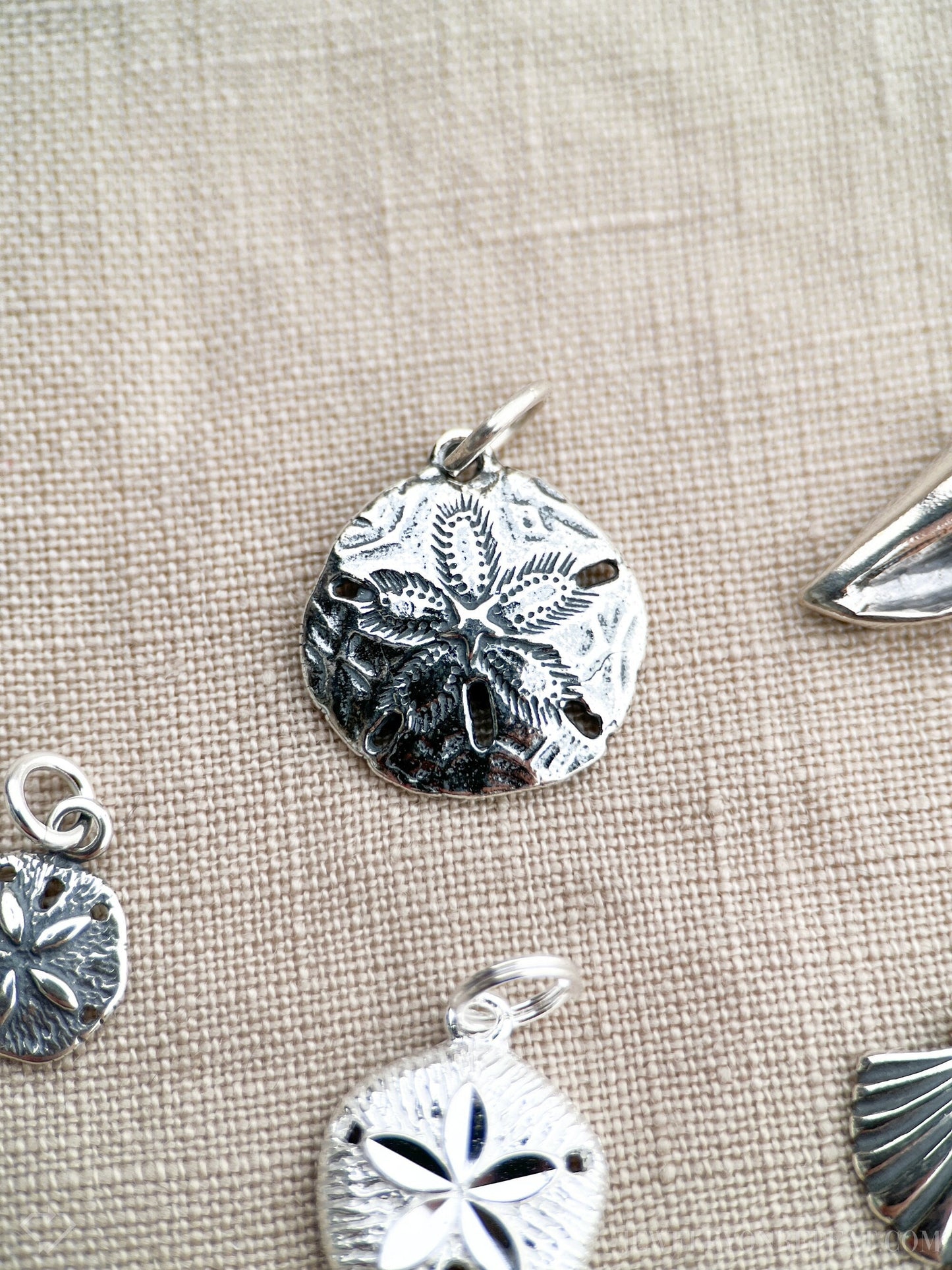 Sterling Silver Sand Dollar Charm Pendant, Beach Themed Minimalist Jewelry, Gift for Her