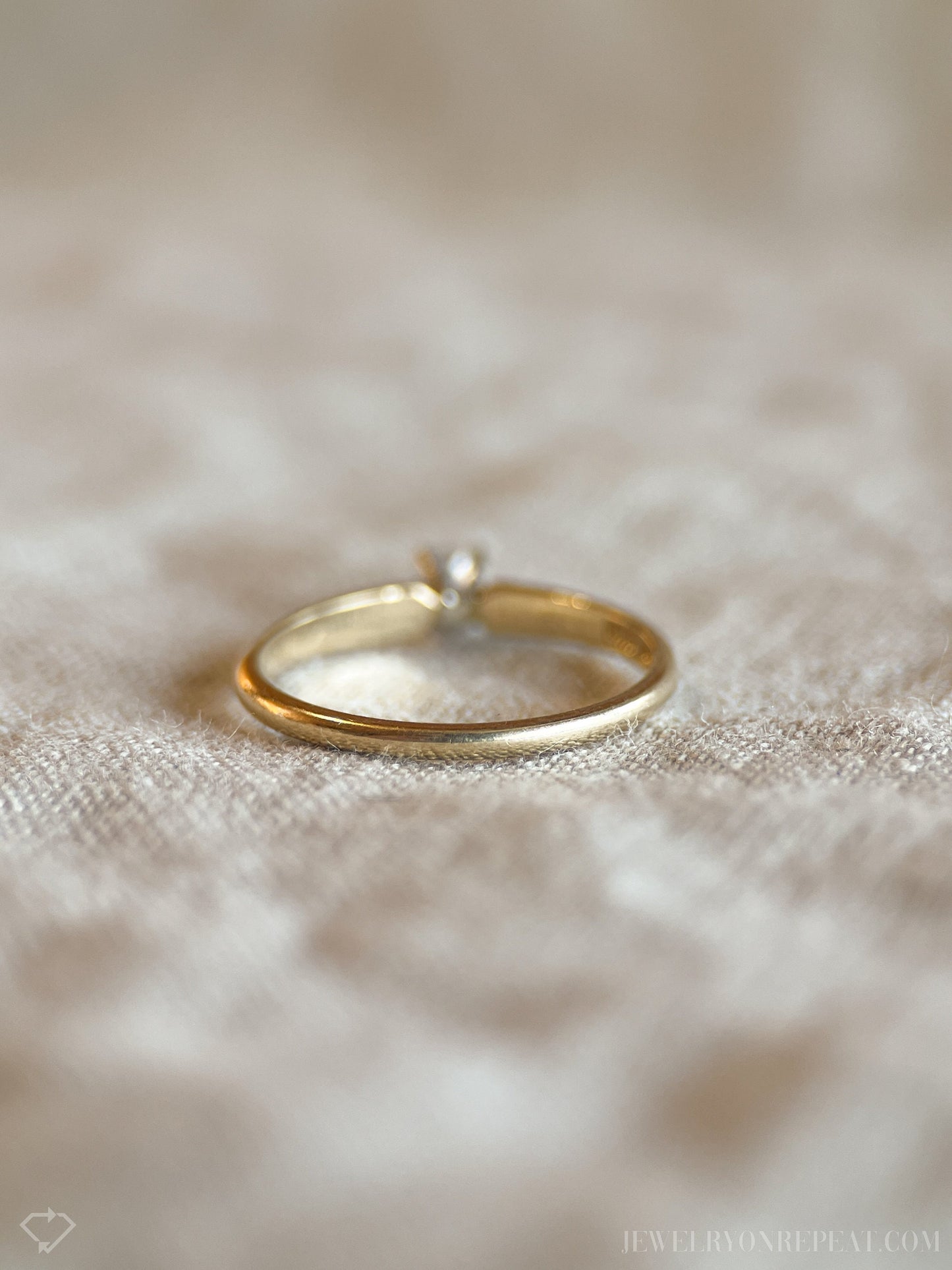 Vintage 1990s Diamond Solitaire Engagement Ring in 14k Gold