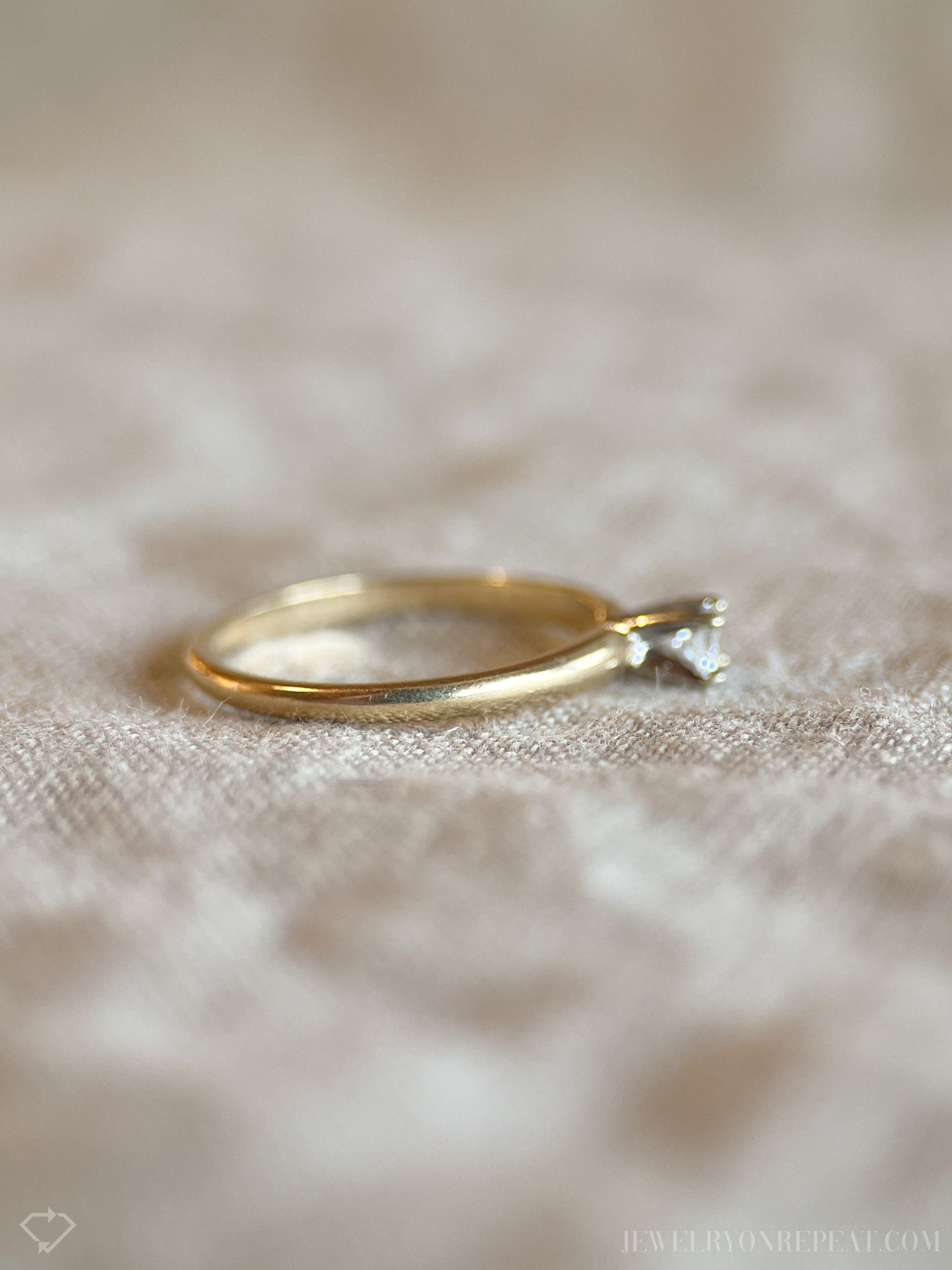 Vintage 1990s Diamond Solitaire Engagement Ring in 14k Gold
