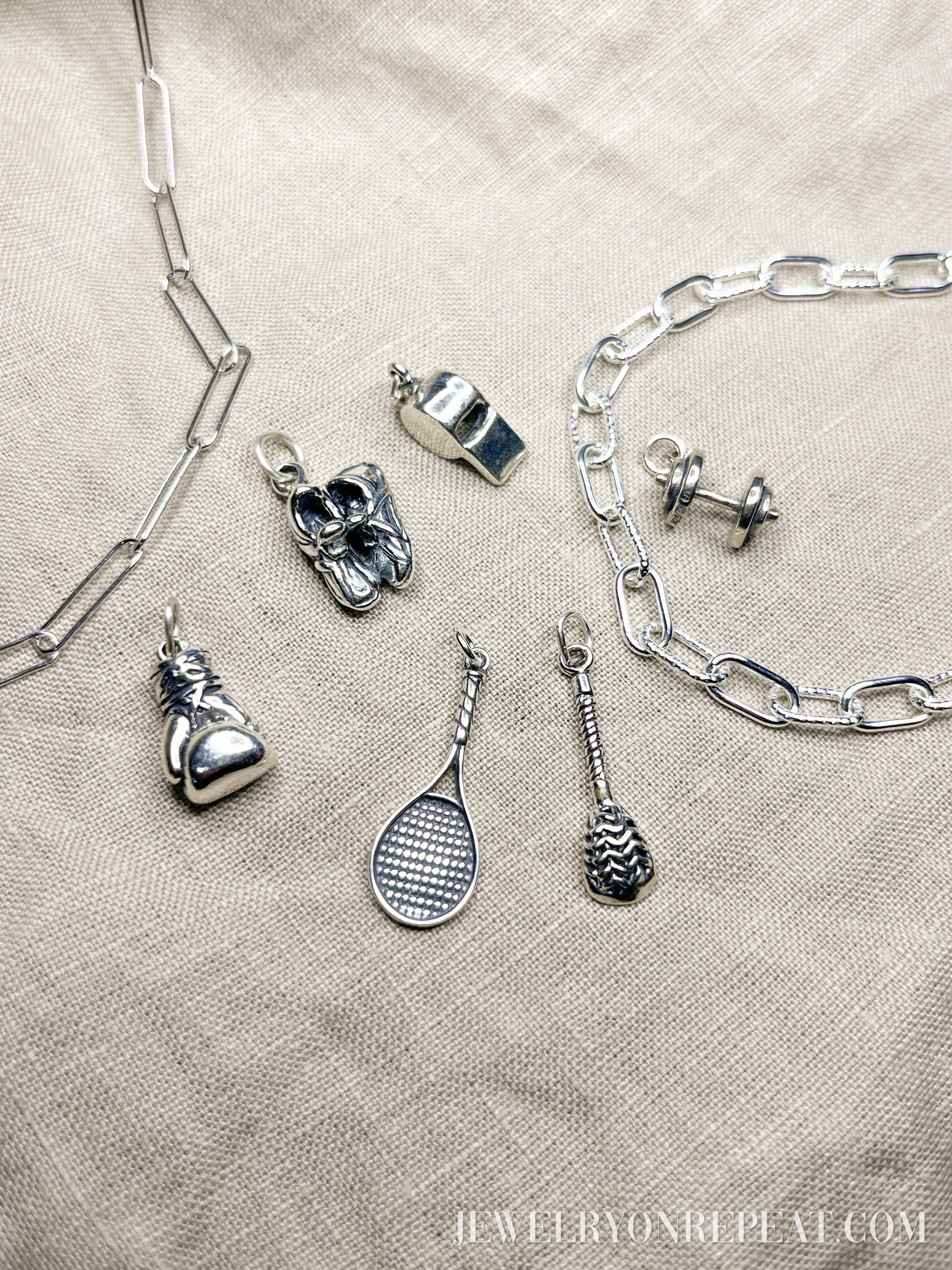Sterling Silver Pickleball Charm Pendant, Sports Themed Minimalist Jewelry, Gift for Her