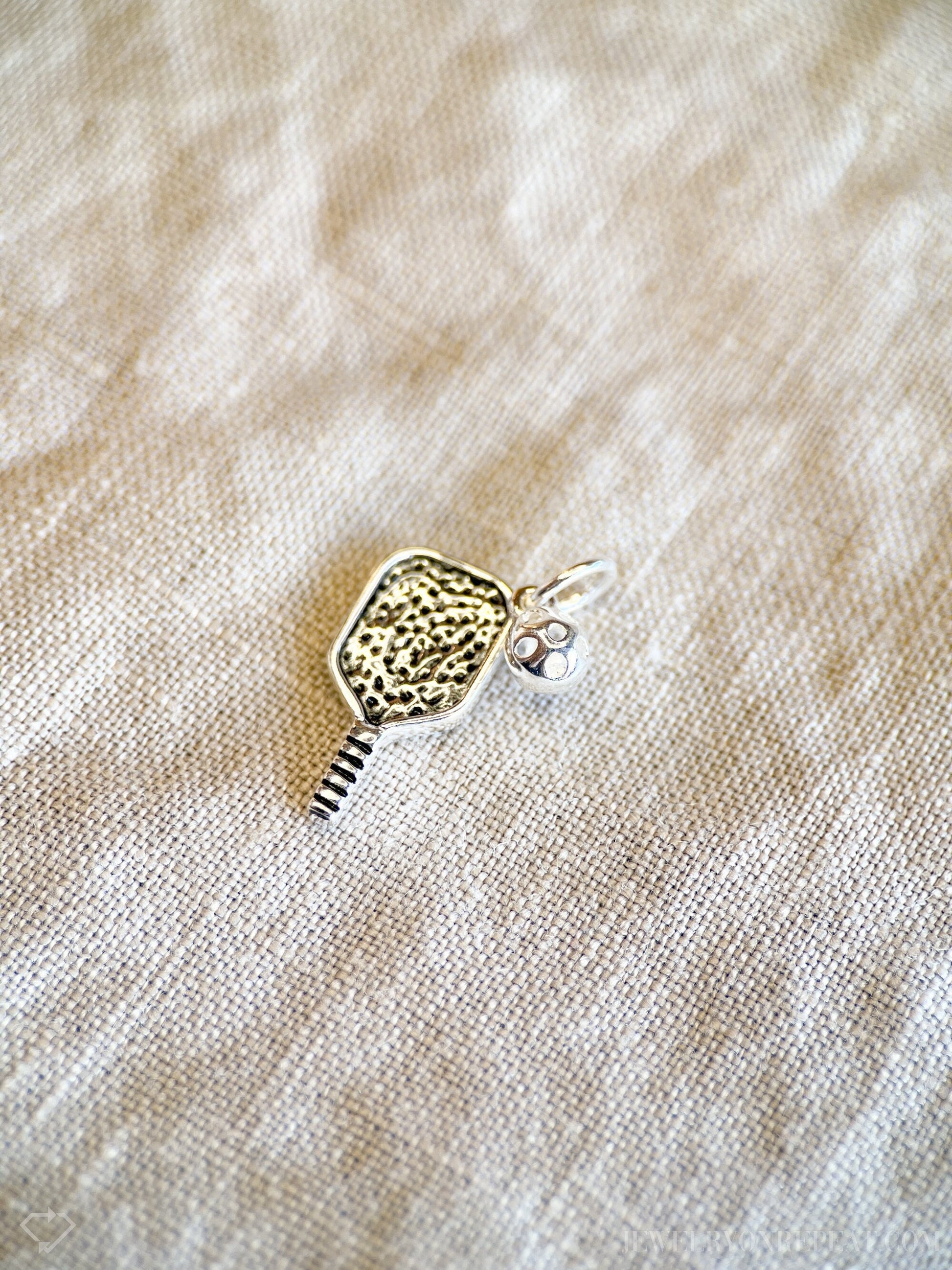 Sterling Silver Pickleball Charm Pendant, Sports Themed Minimalist Jewelry, Gift for Her