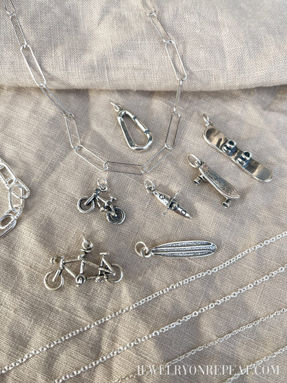 Sterling Silver Roller Skate Charm Pendant, Skating Themed Minimalist Jewelry, Gift for Her
