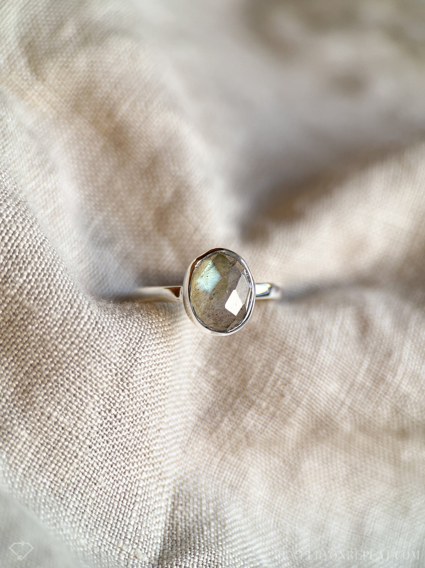 Labradorite Gemstone Ring in Sterling Silver - Timeless