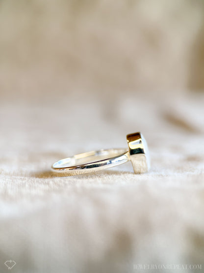 Moonstone Gemstone Ring in Sterling Silver
