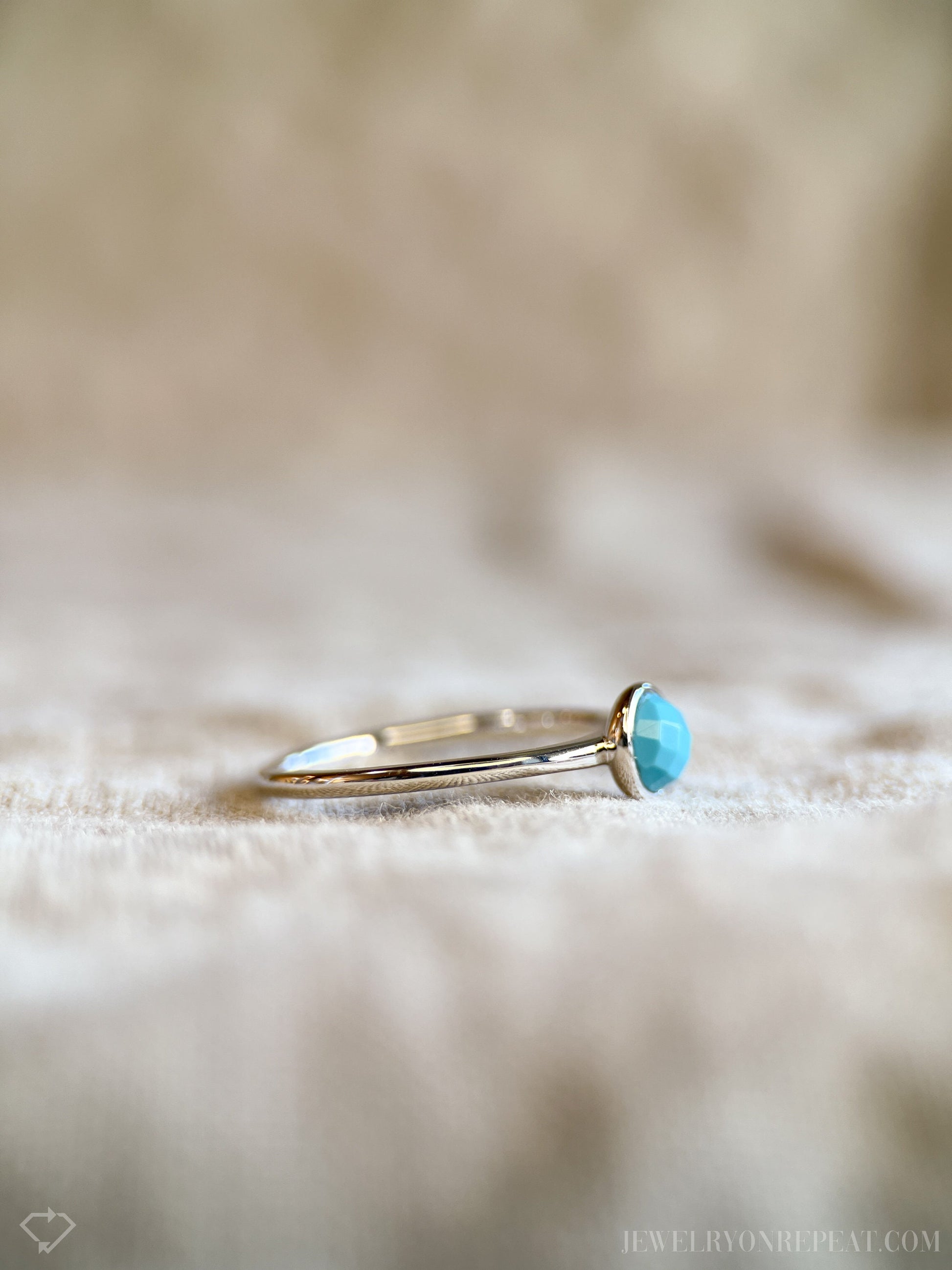 Blue Turquoise Gemstone Ring in Sterling Silver