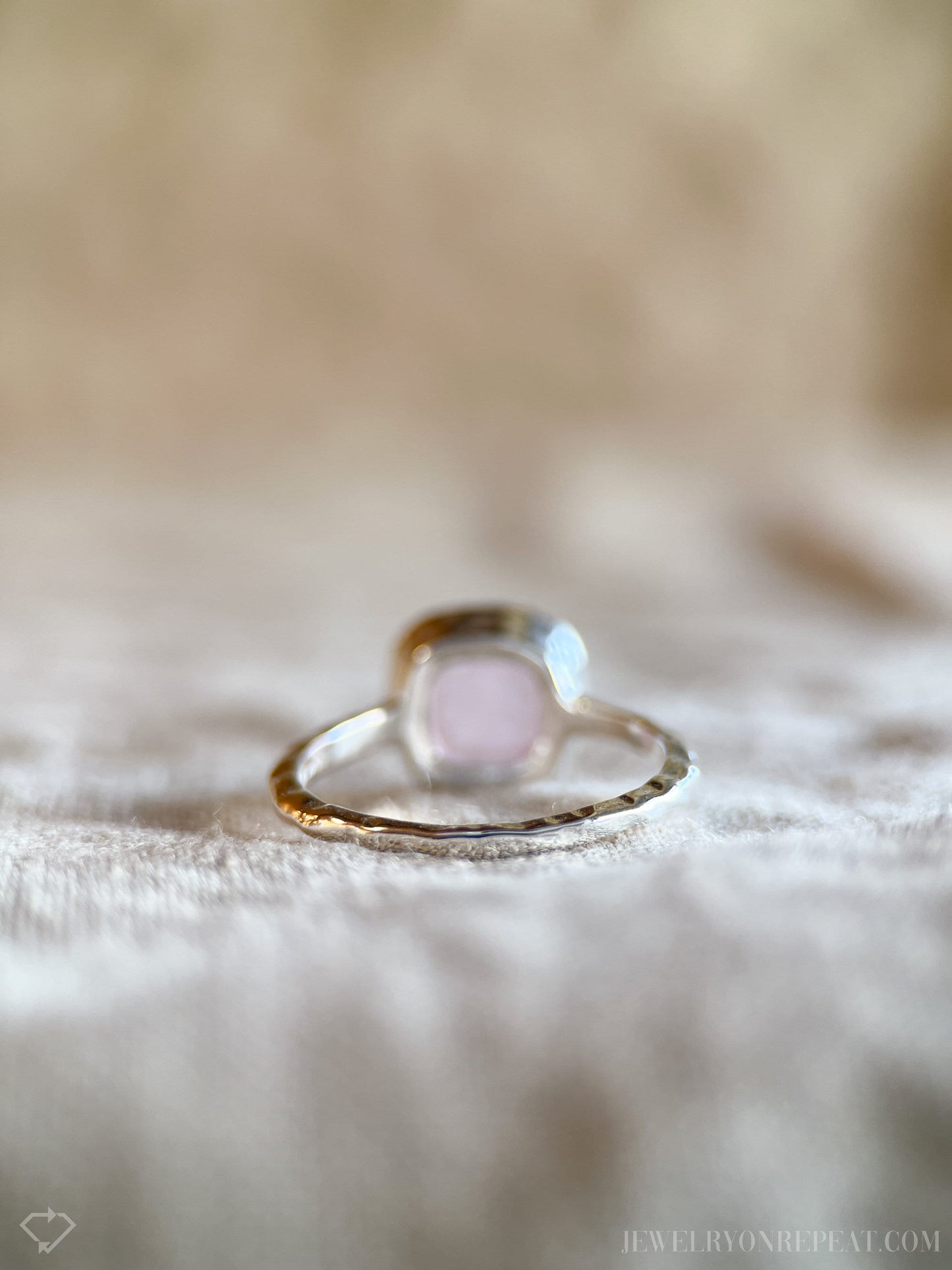 Rose Quartz Gemstone Ring in Sterling Silver - Timeless